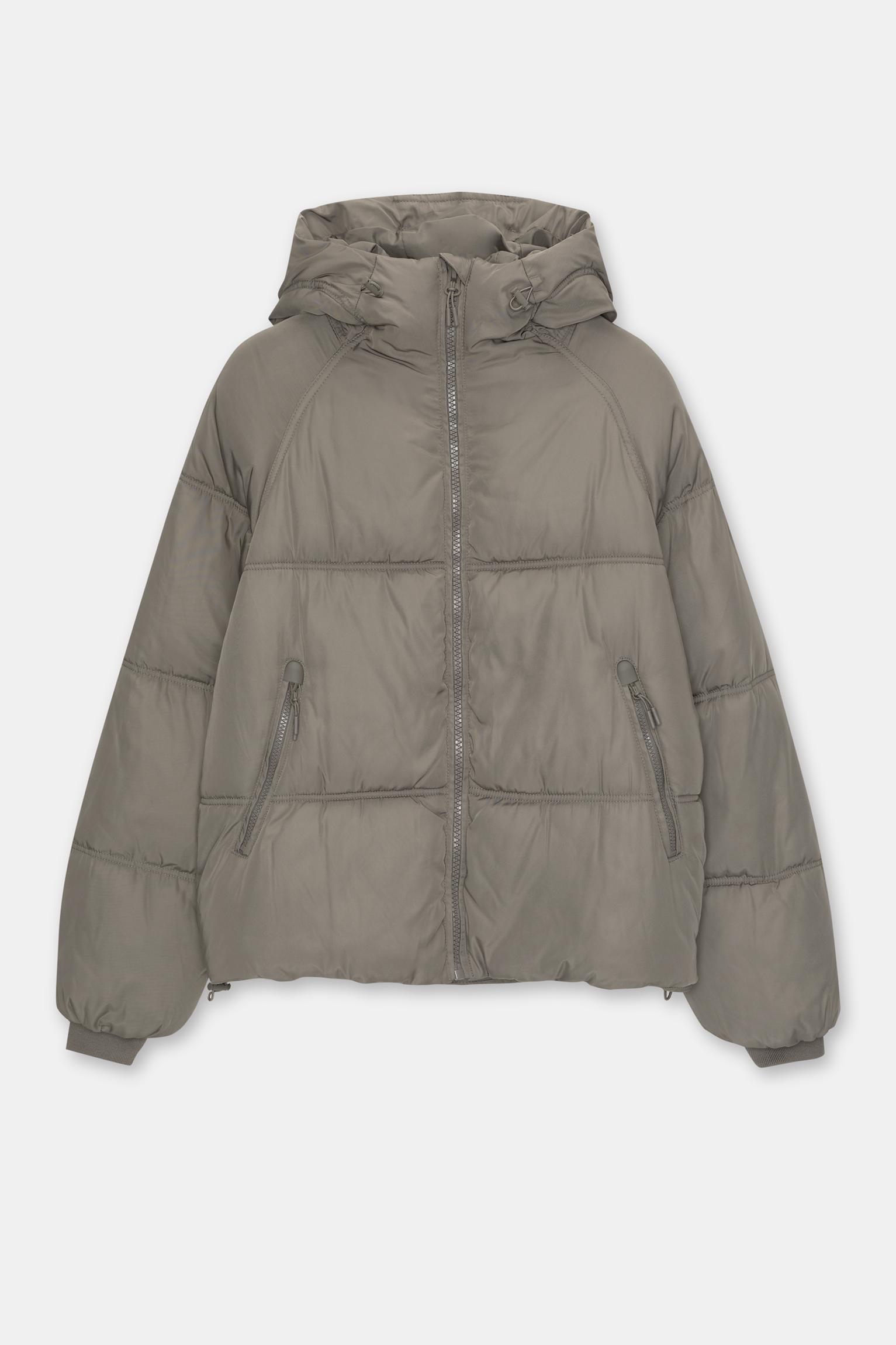 Pull and bear hooded puffer jacket online