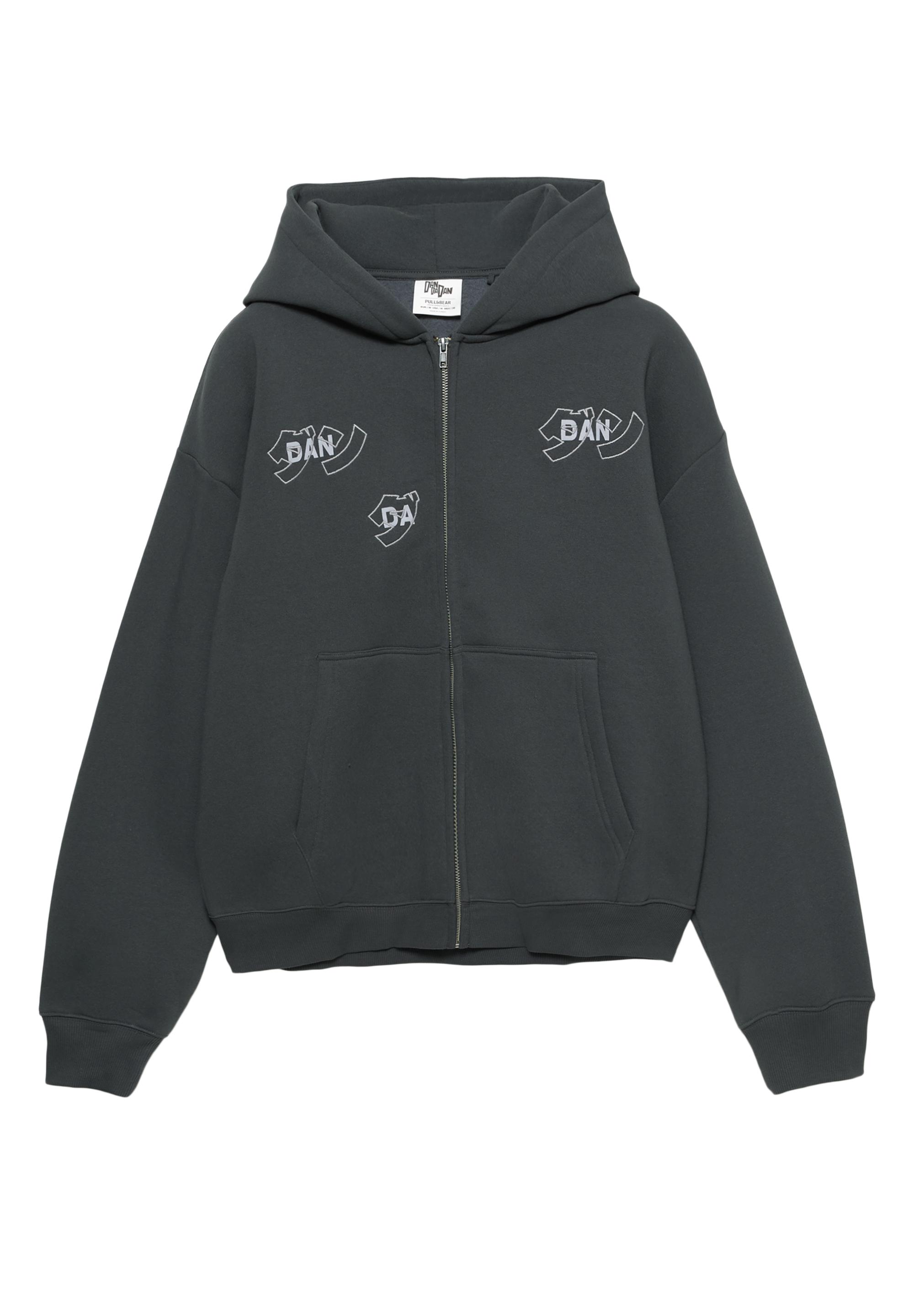 Dan Da Dan fermuarlı kapüşonlu sweatshirt - Görsel 19