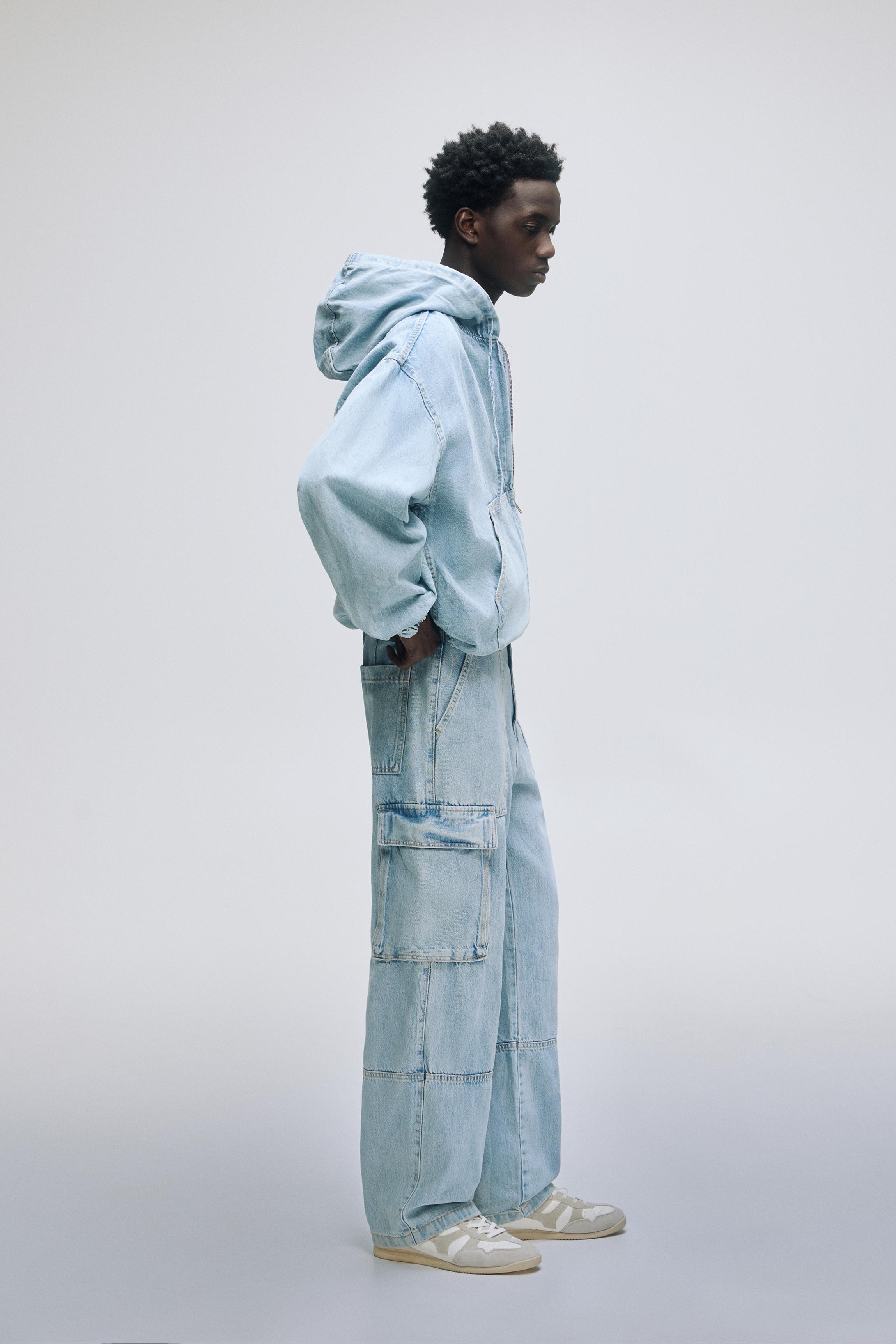 Baggy cargo jeans — Medium blue