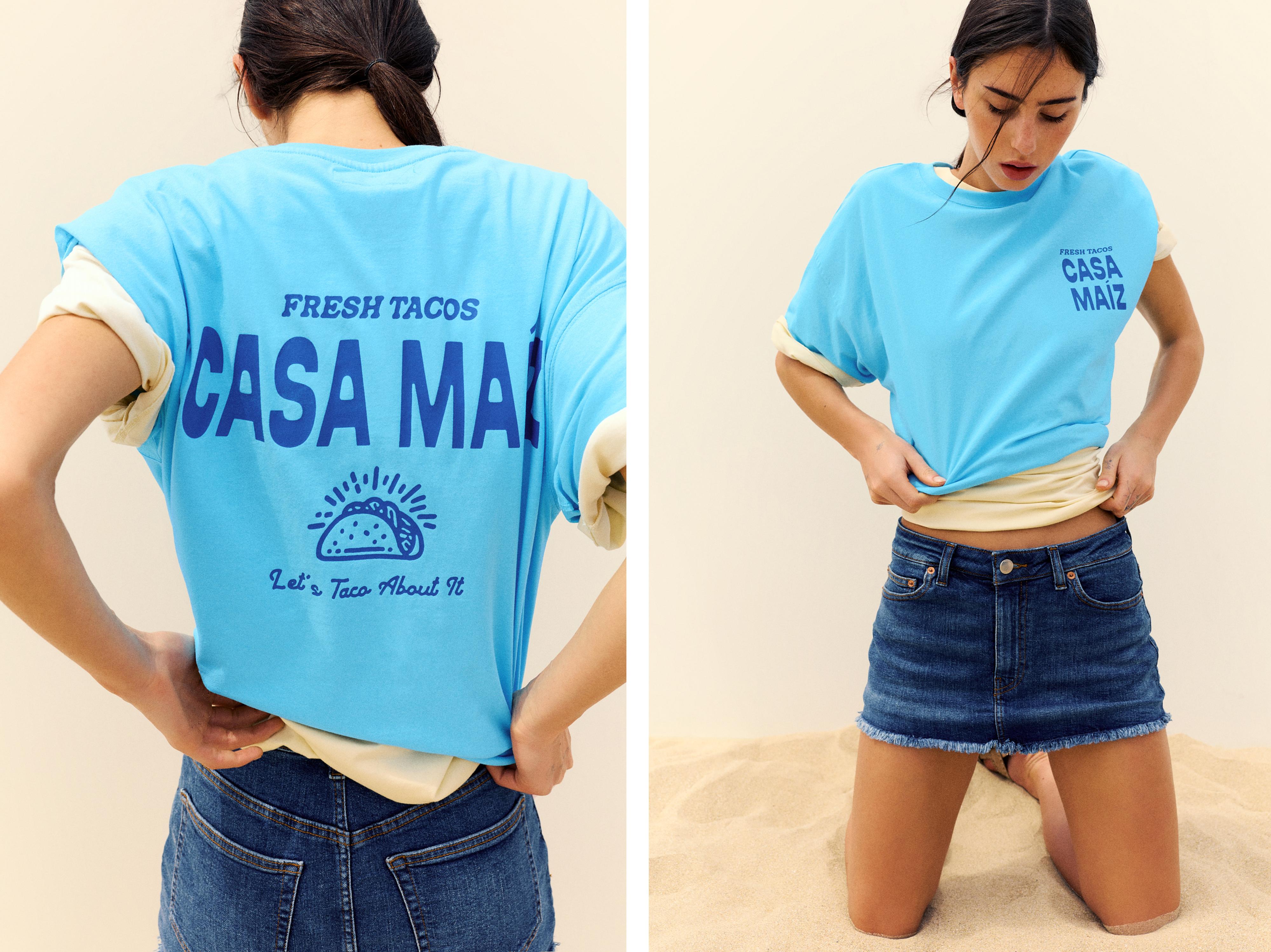 Taco graphic T-shirt — Pale blue