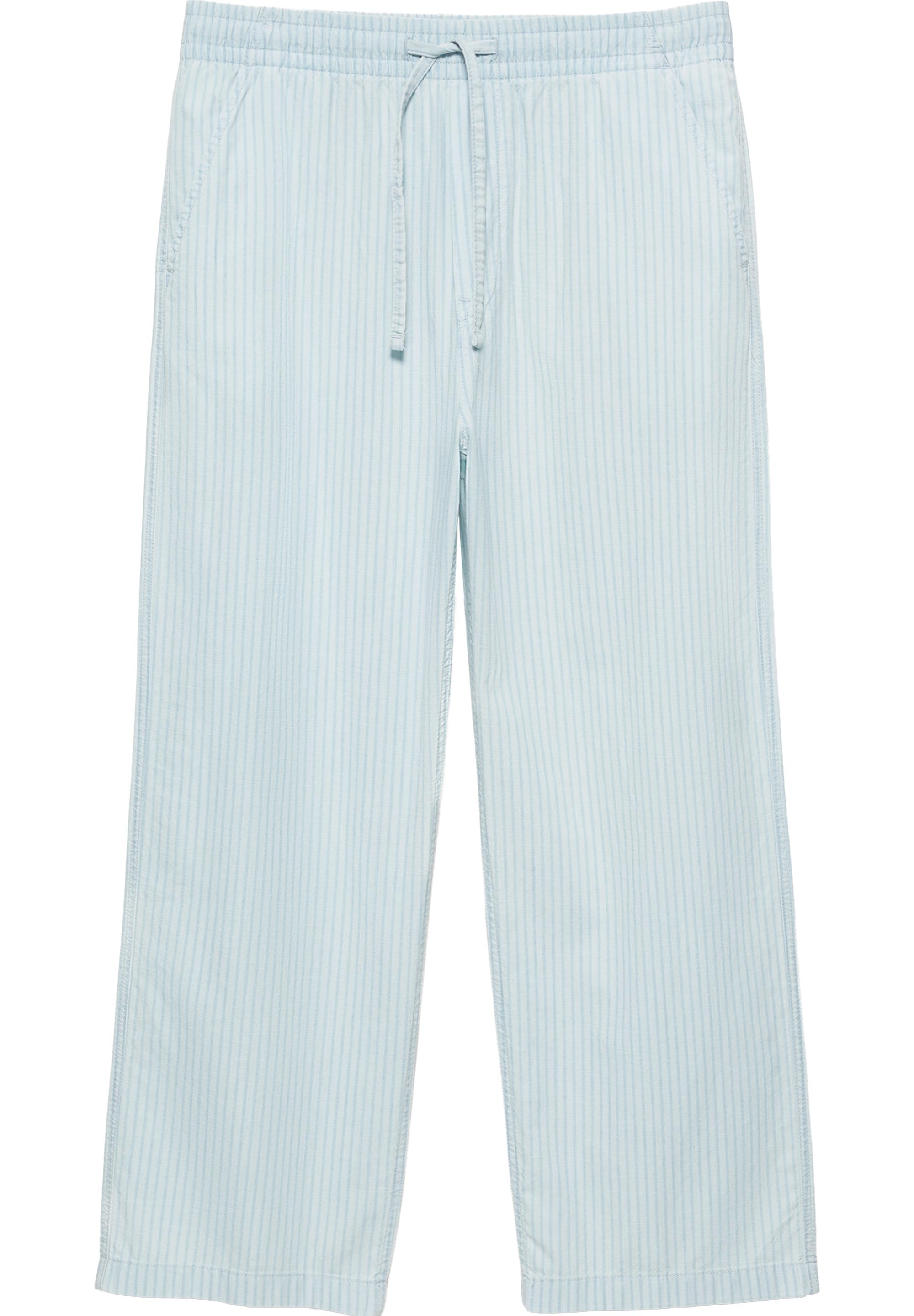 Striped pyjama-style trousers — Pale indigo