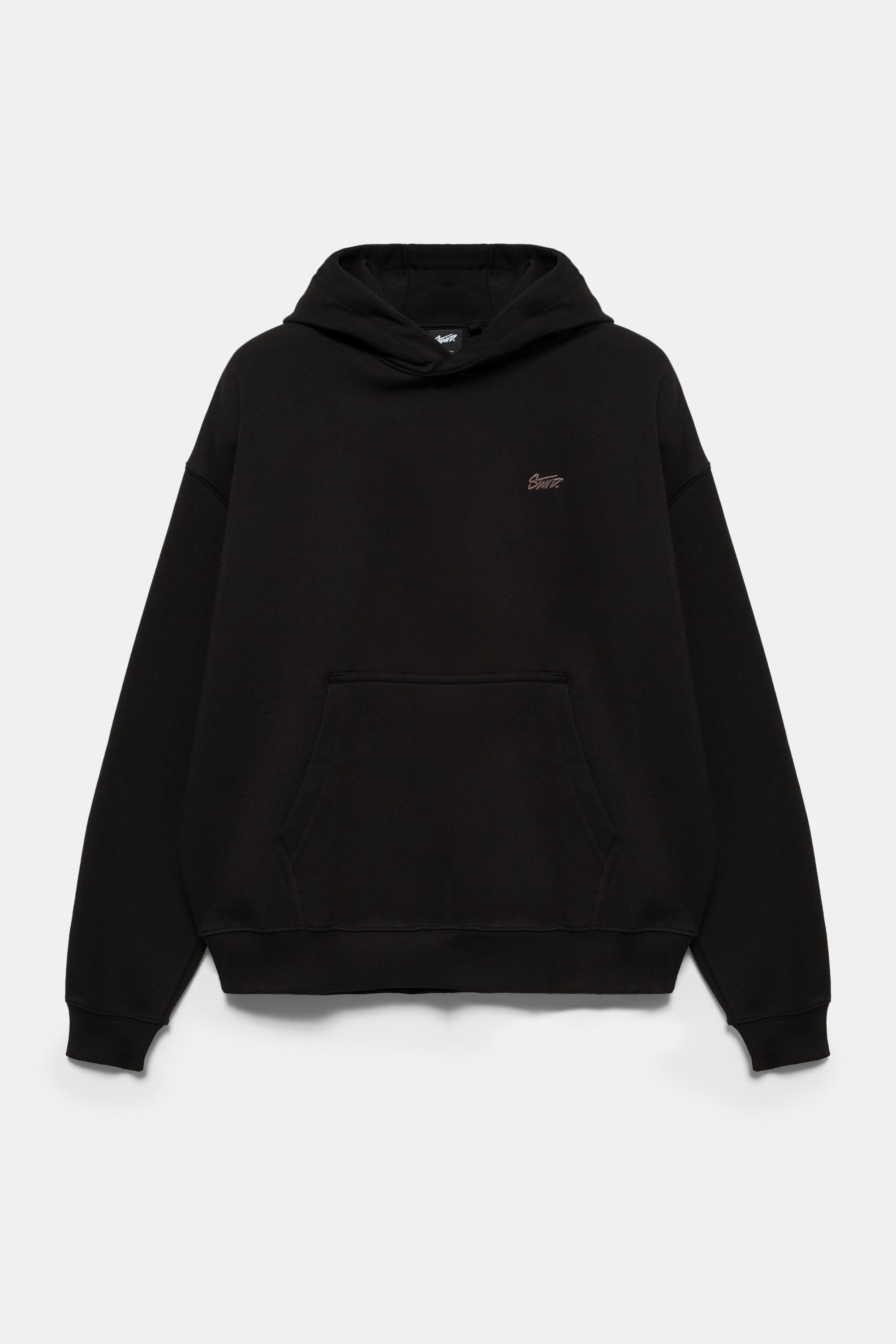 STWD logo boxy hoodie — Black (alternate view)