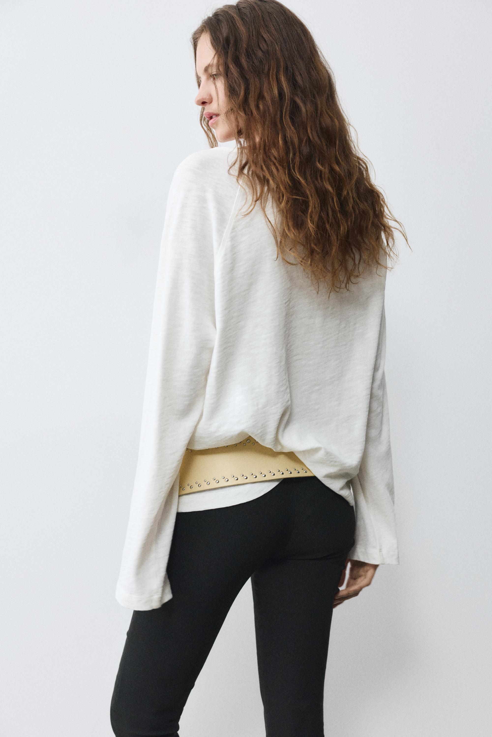 Long sleeve raglan T-shirt — Off white