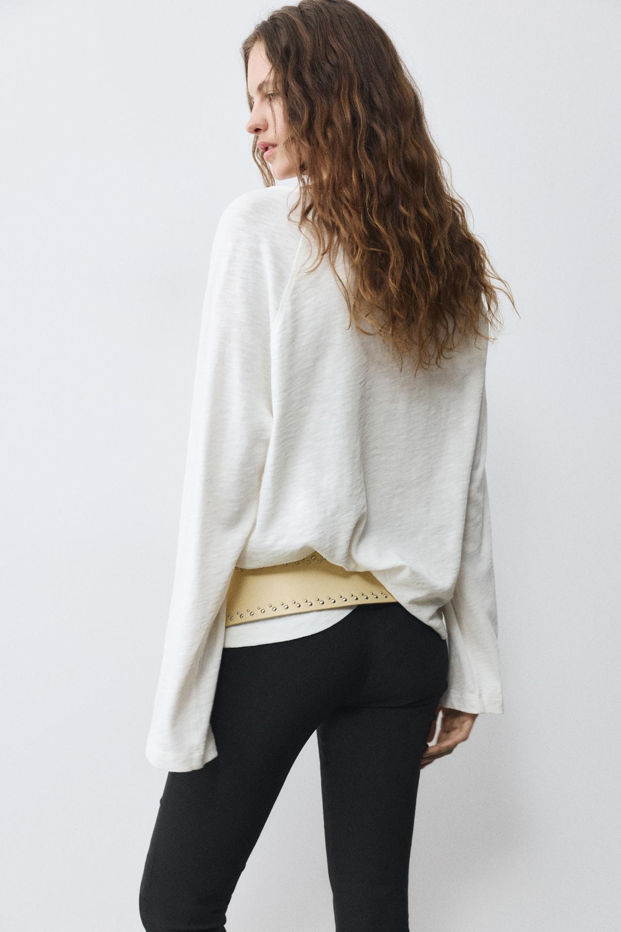 Long sleeve raglan T-shirt — Off white