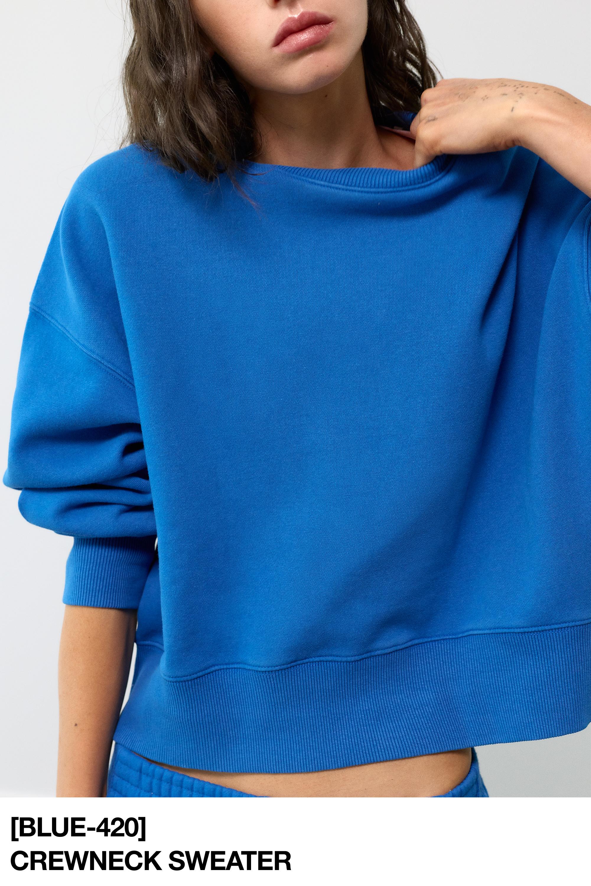 Round neck sweatshirt — Deep blue