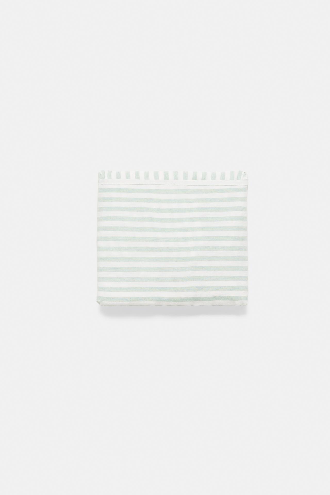 Large striped tote bag — Faded green