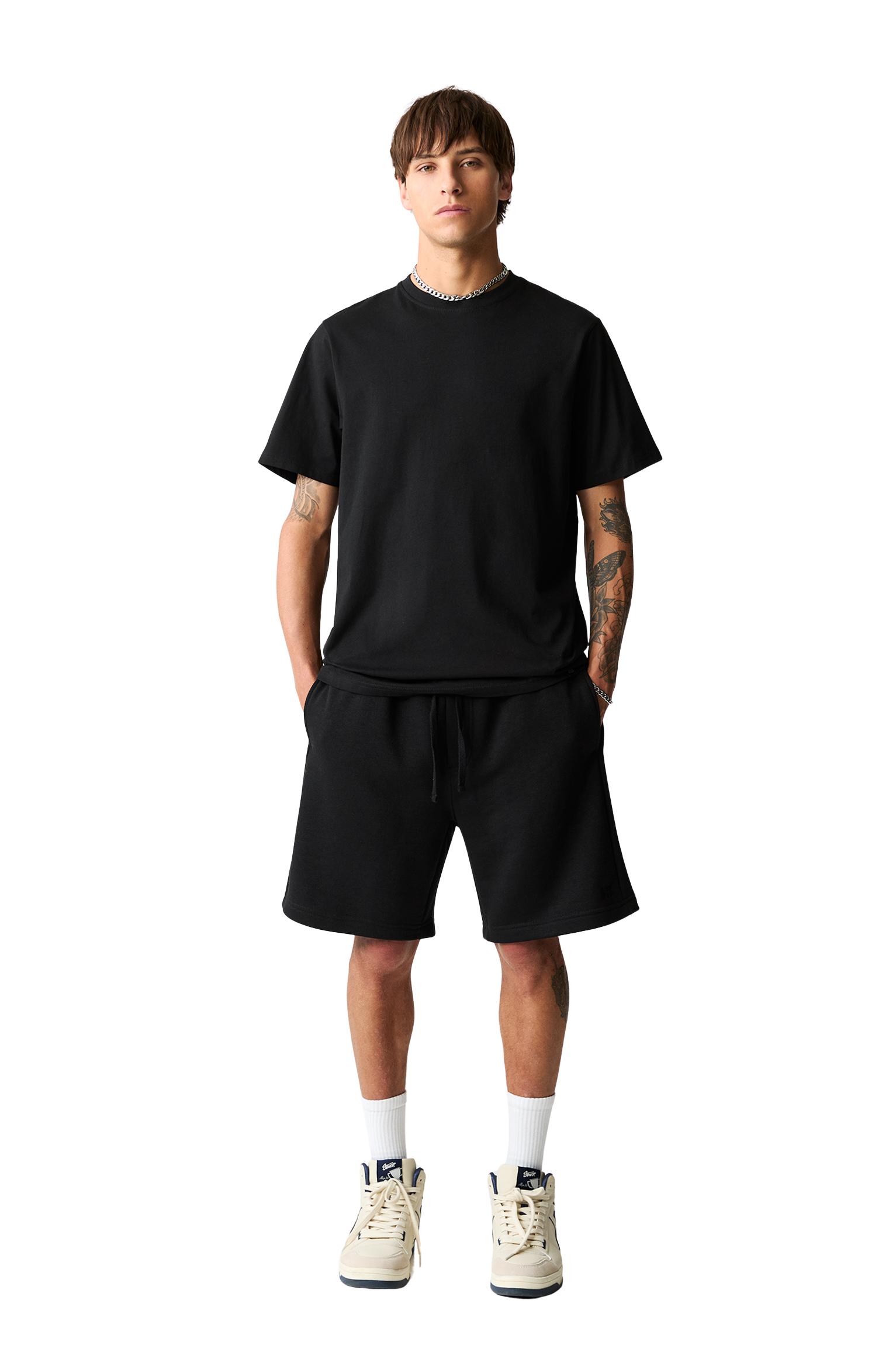Pack of Bermuda jogger shorts and T-shirt — Black