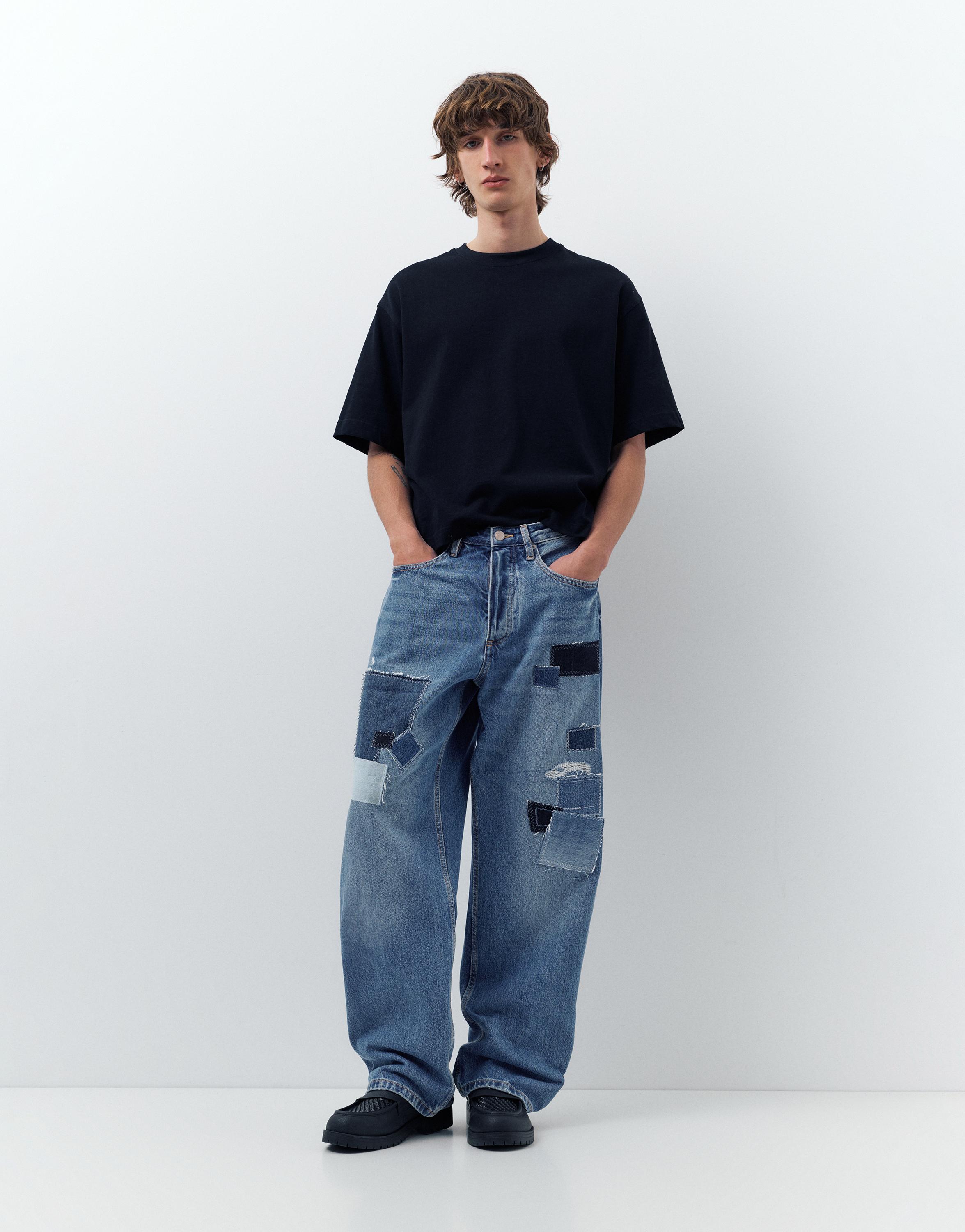 Patchwork baggy jean - Görsel 11