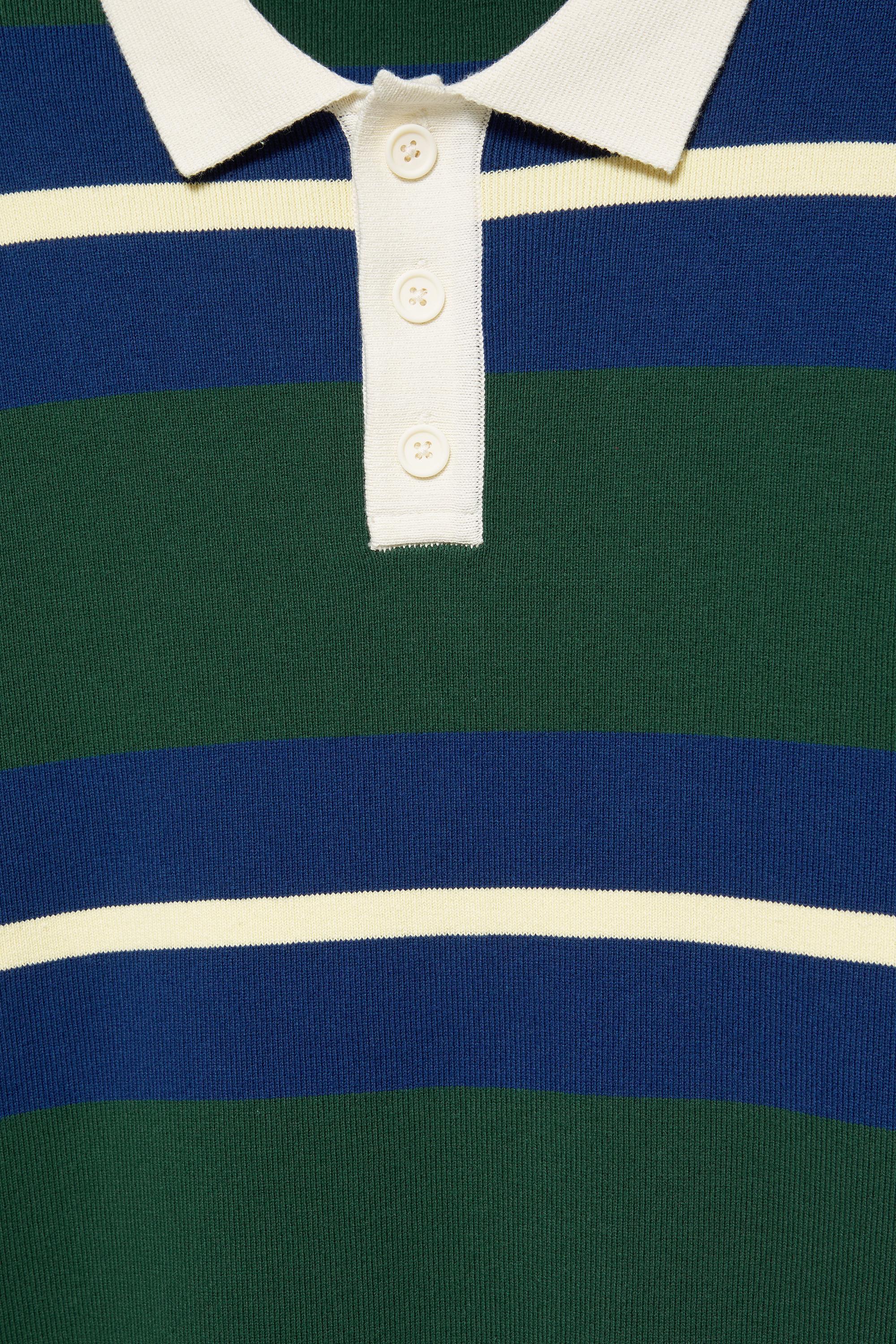 Striped knit polo shirt — Bottle