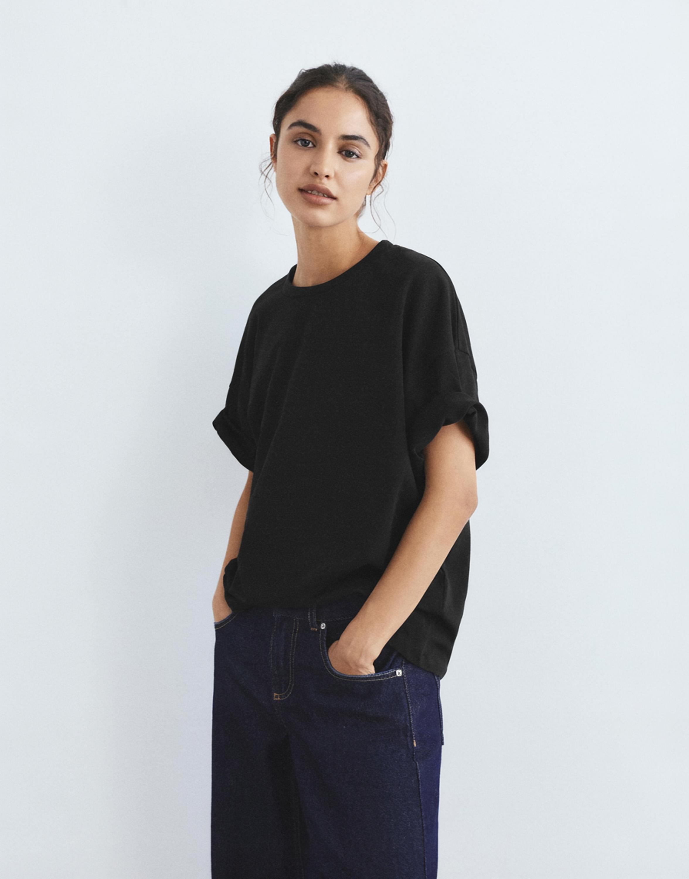 Oversize short sleeve T-shirt — Black