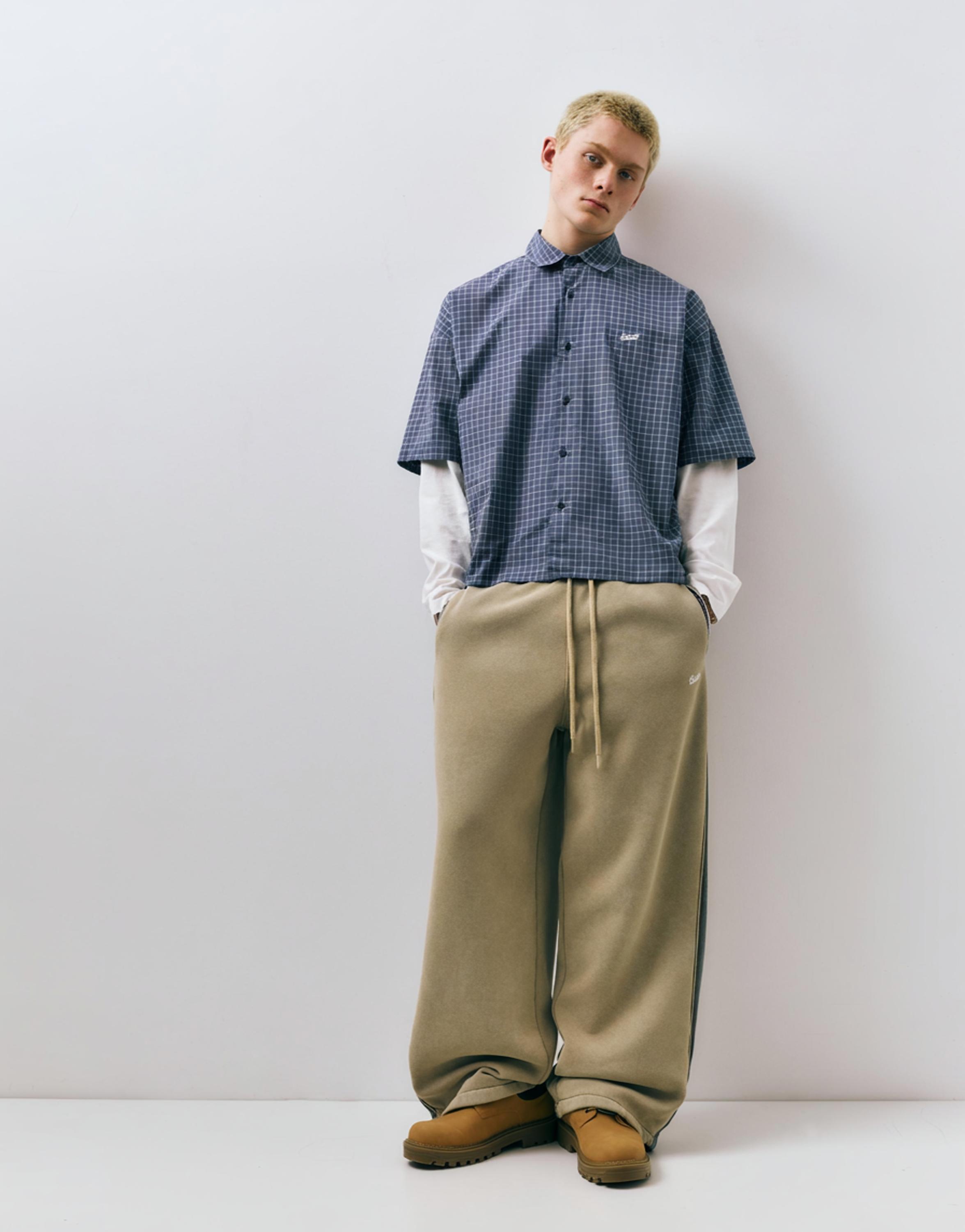 Double-sleeve check shirt — Blue