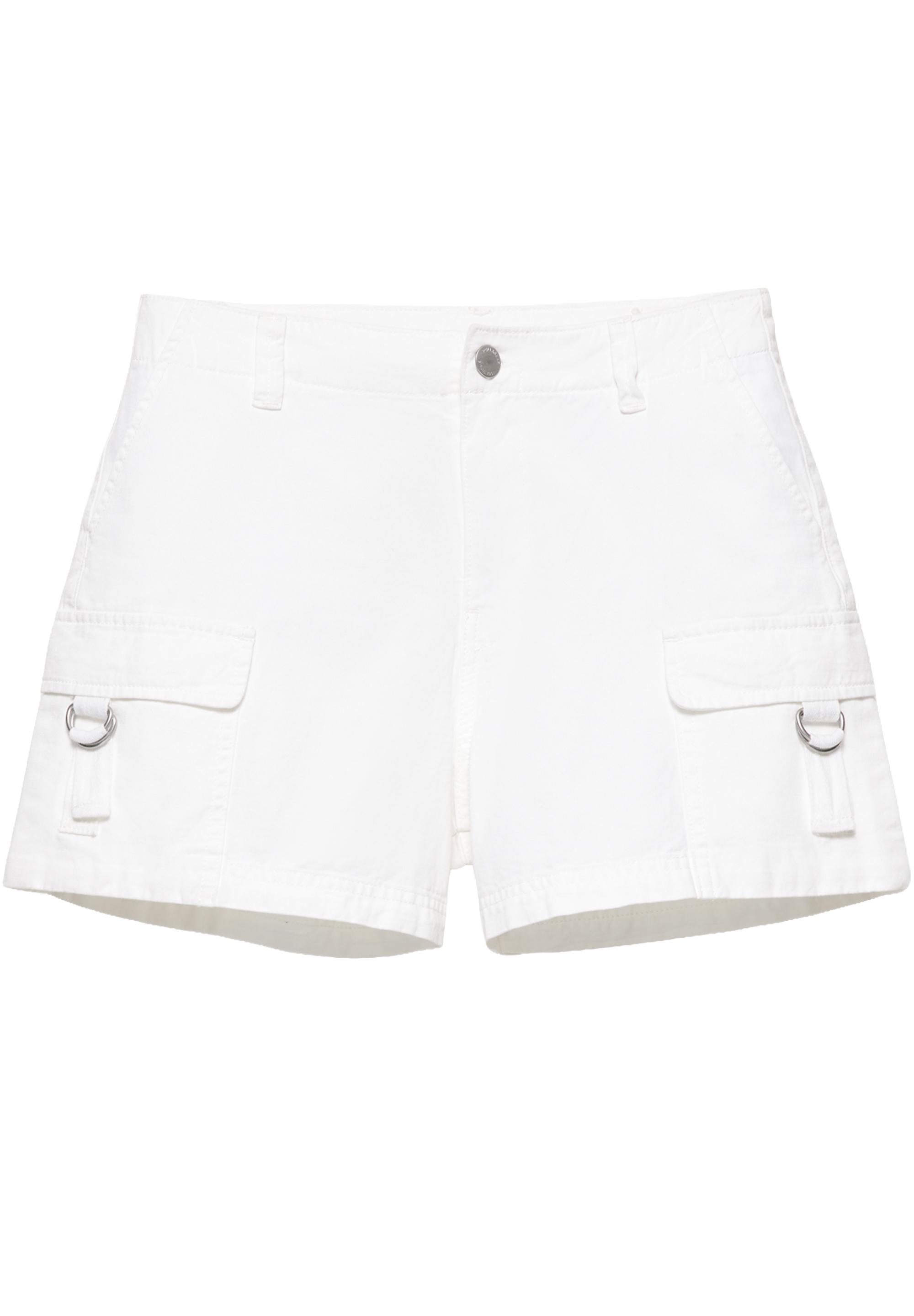Relaxed fit cargo Bermuda shorts — White