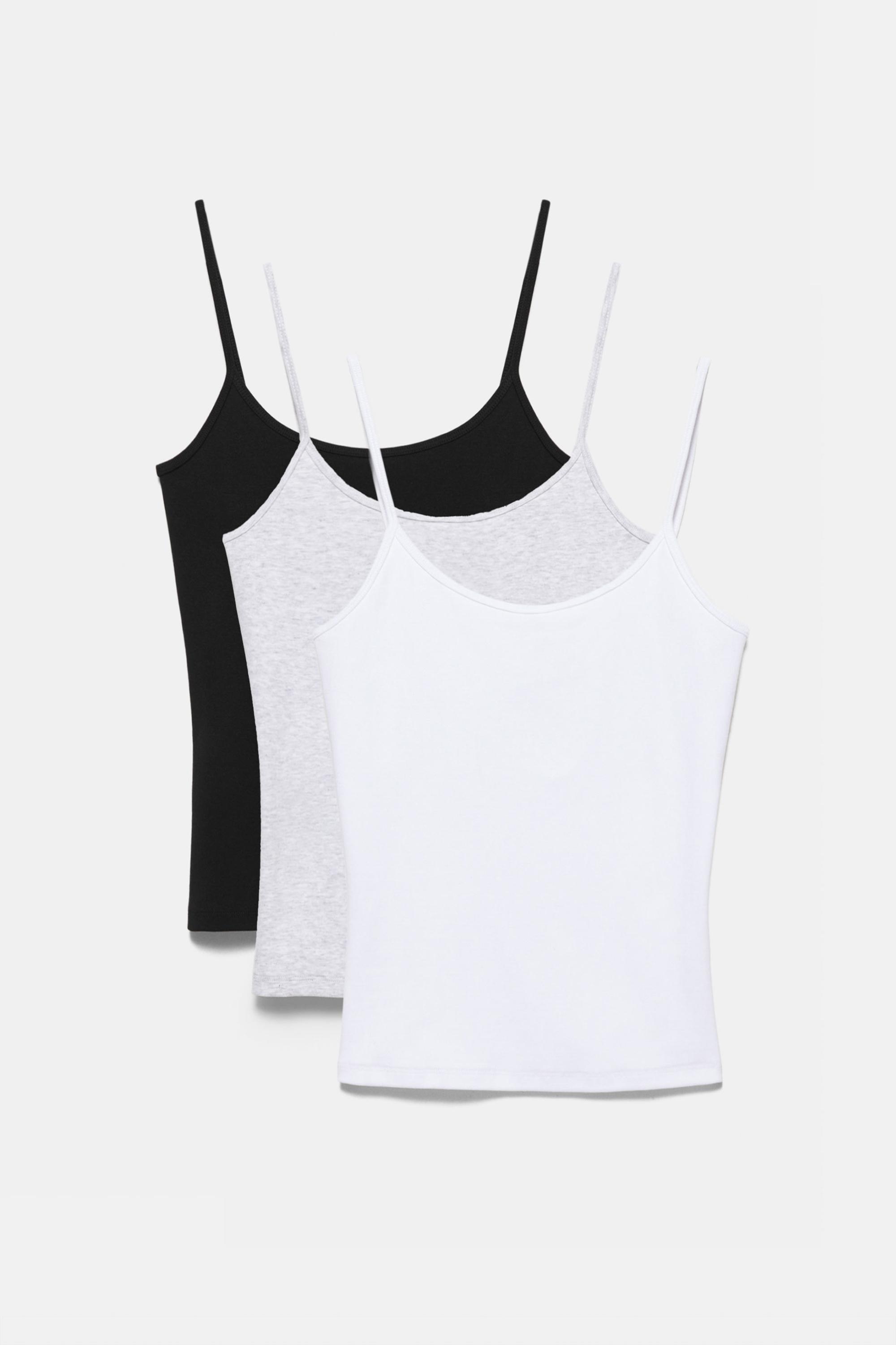 Pack of tops with straps — Grey marl