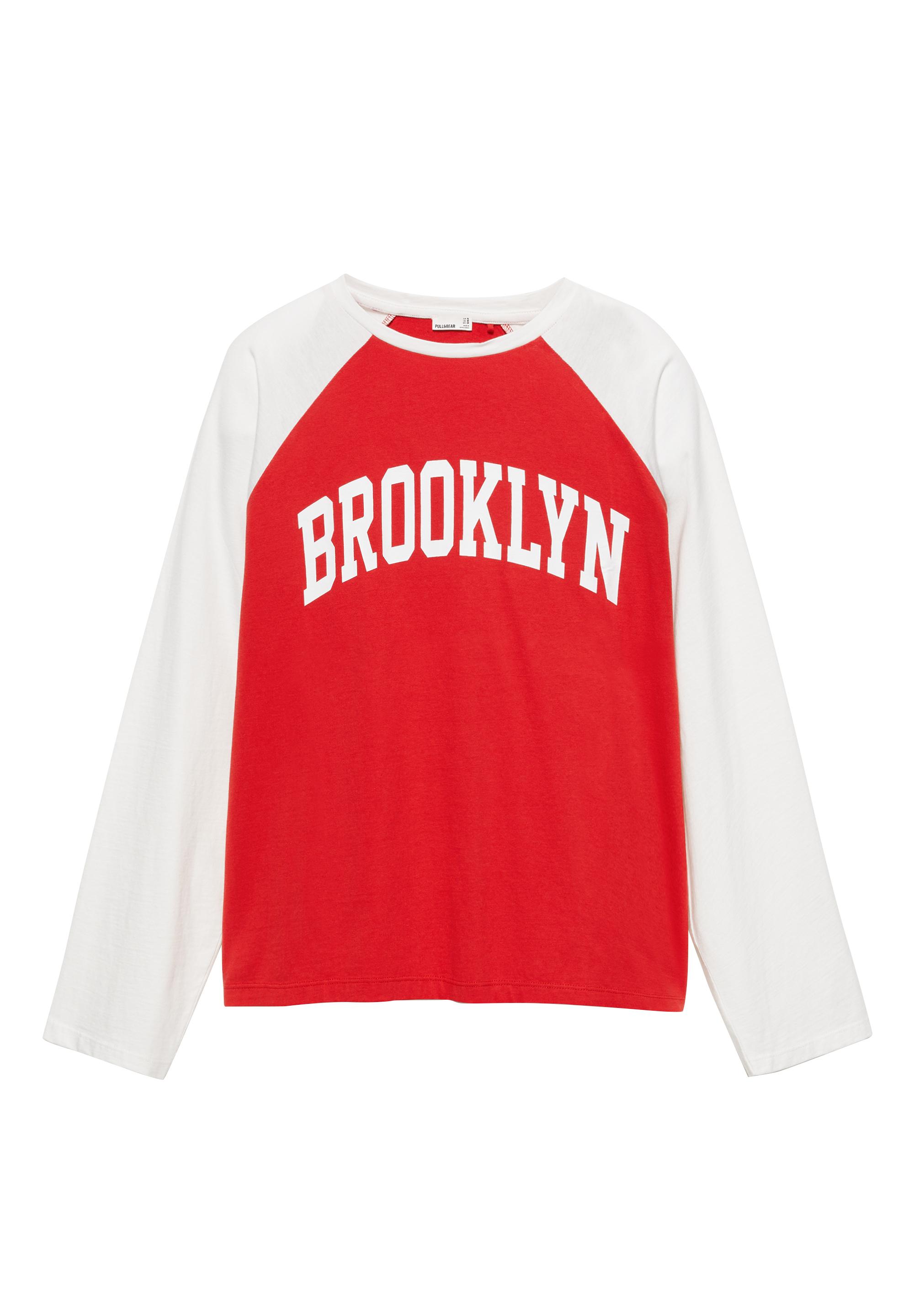 Brooklyn raglan sleeve T-shirt — White/Red