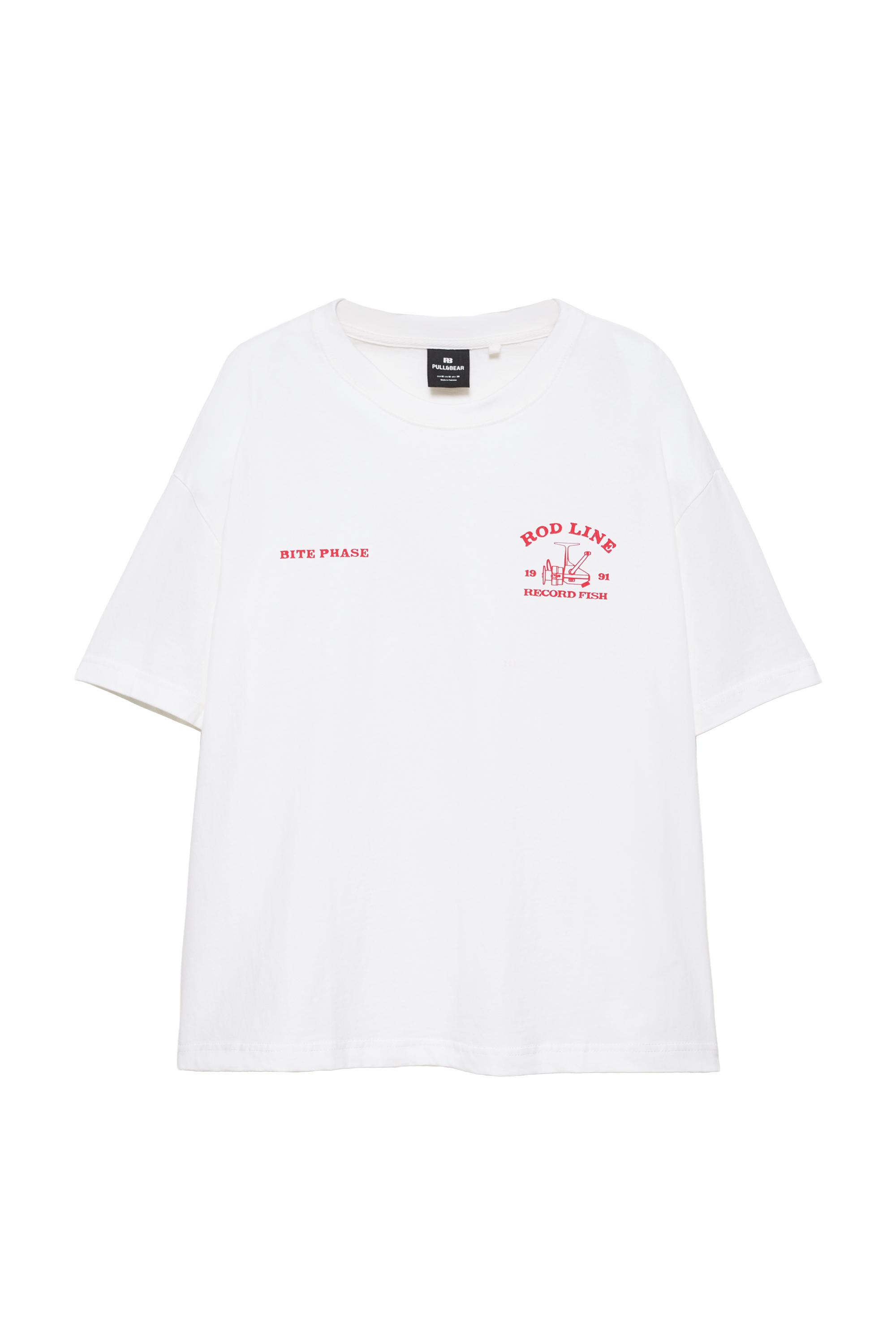 Balık grafik baskılı t-shirt