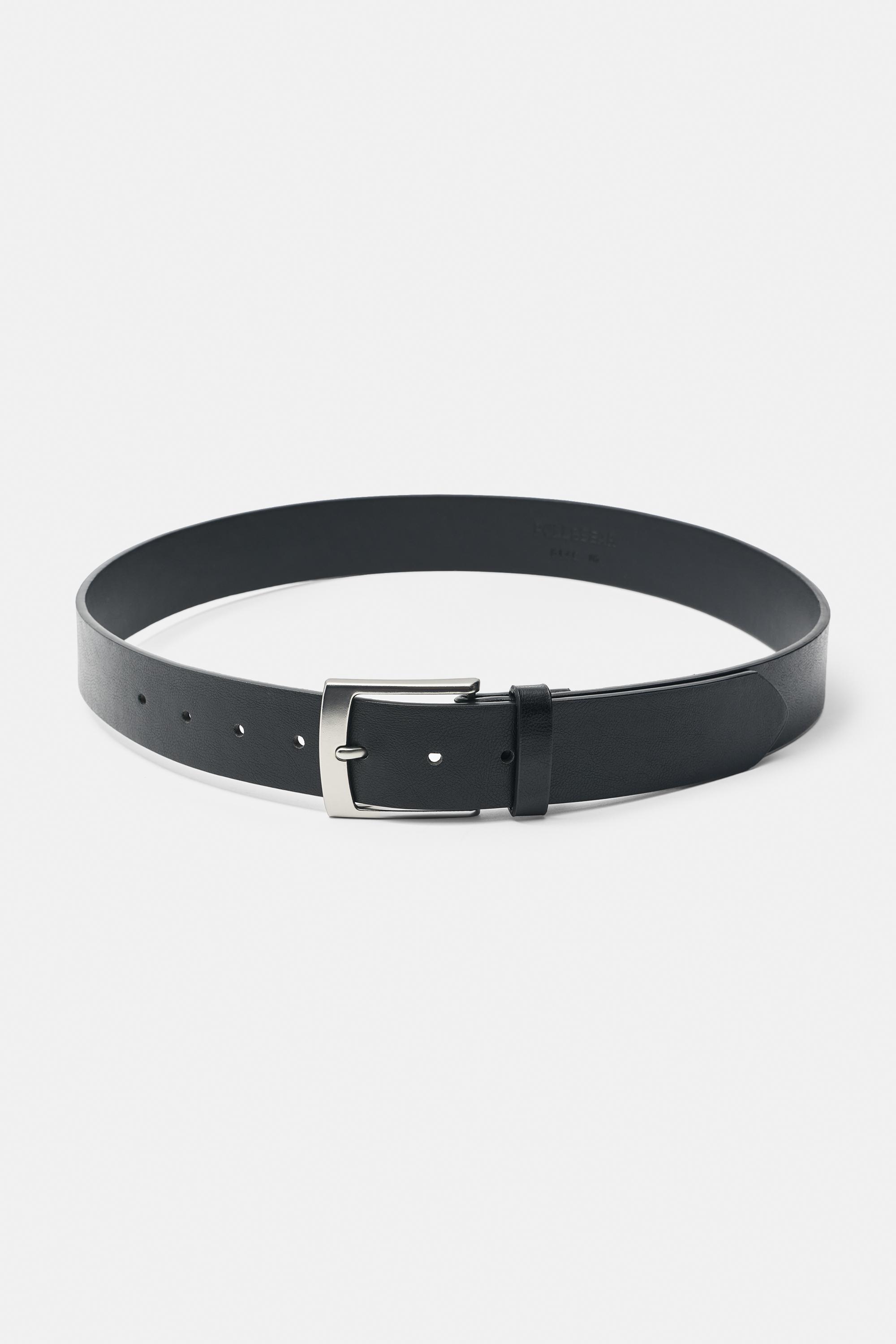 Leather effect belt — Black