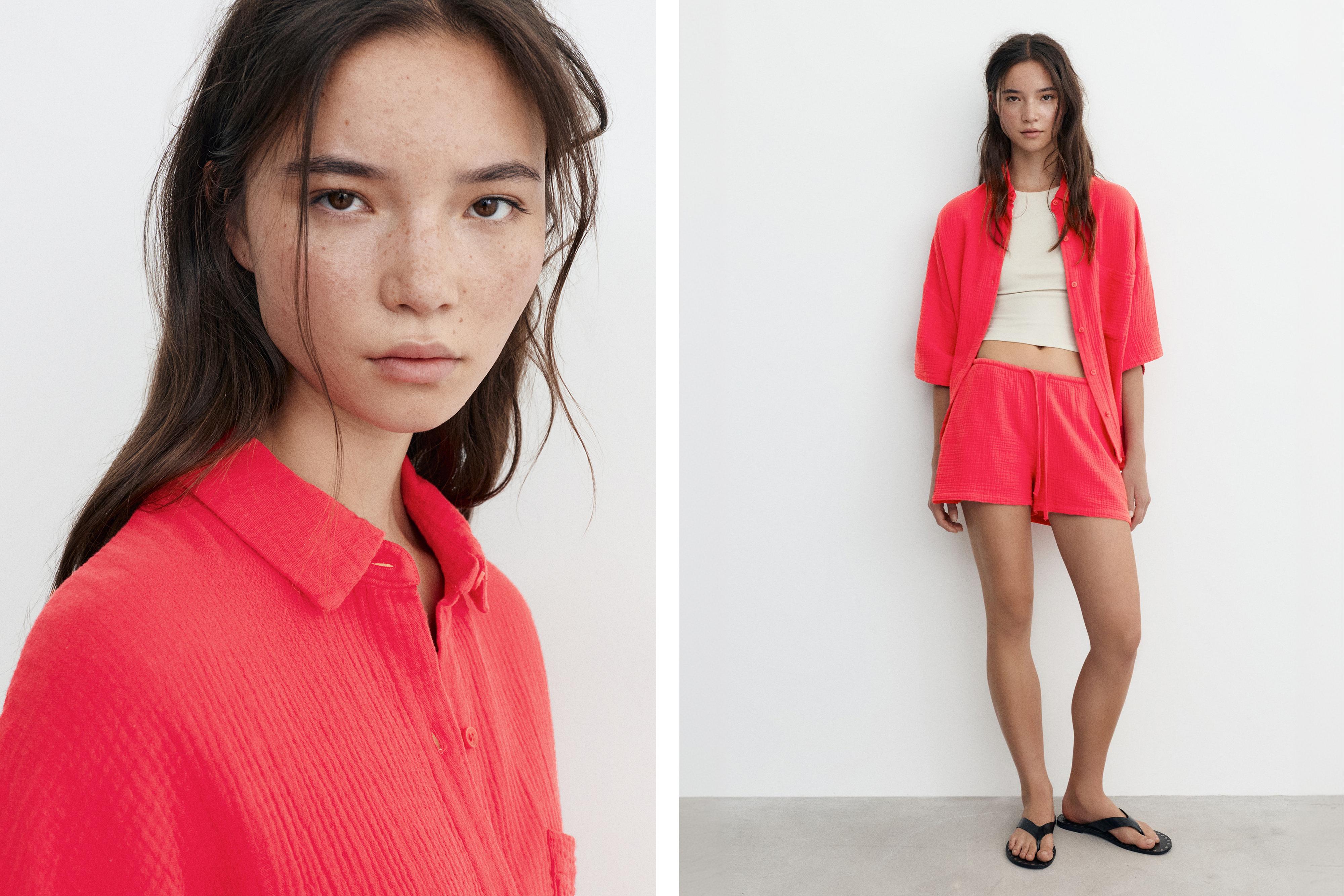 Crepe shorts — Red