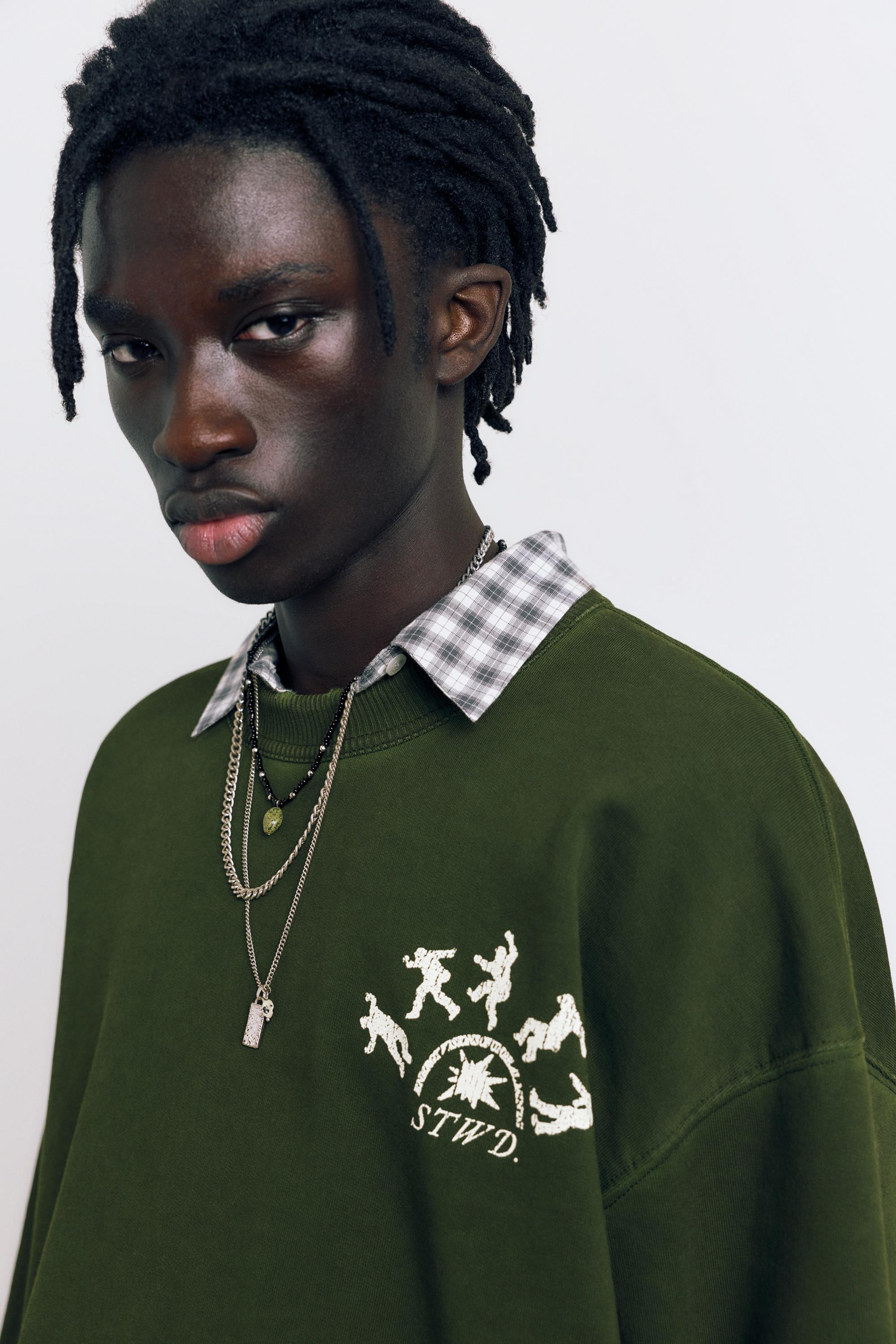 Acid green graphic sweatshirt — Green