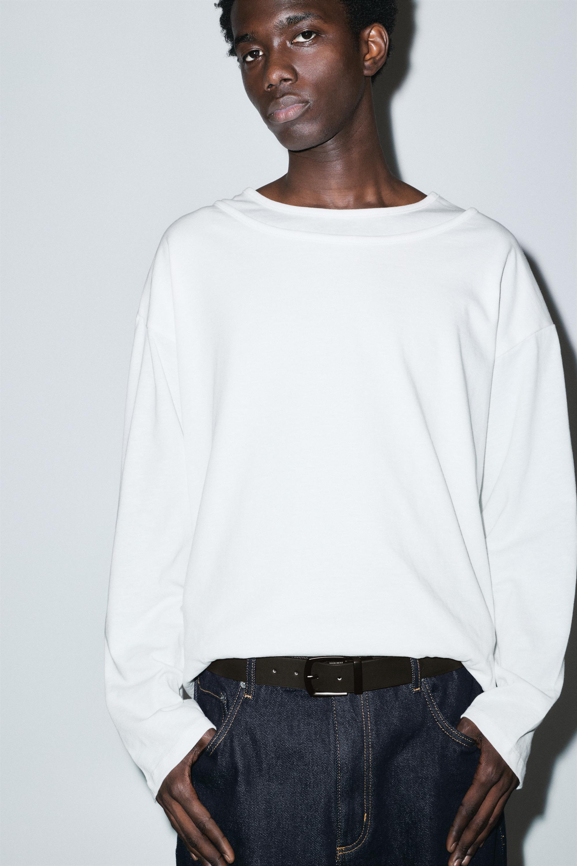 Reversible leather effect belt — Black