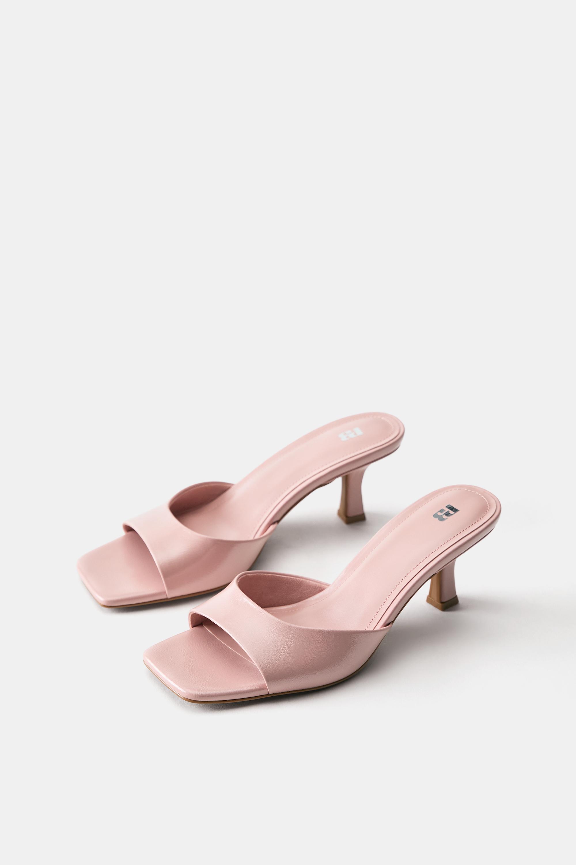 Heeled mule sandals — Pink