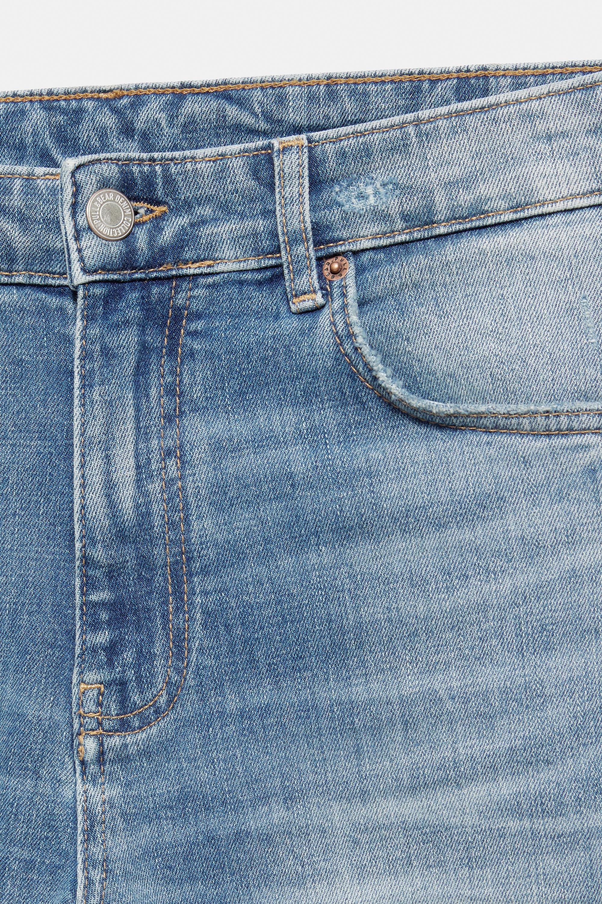 Ripped skinny jeans — Medium blue
