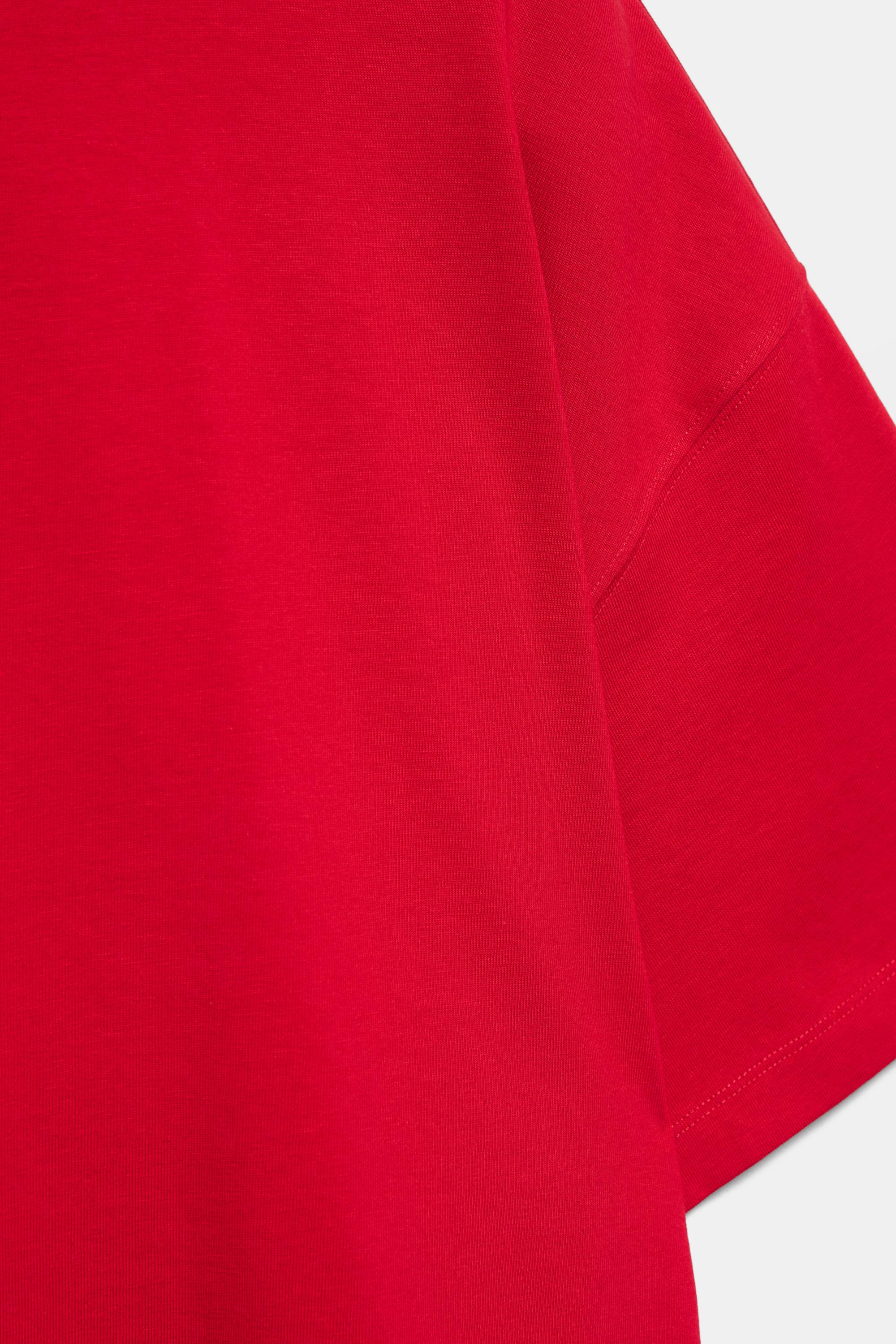 Boxy fit short sleeve T-shirt — Red