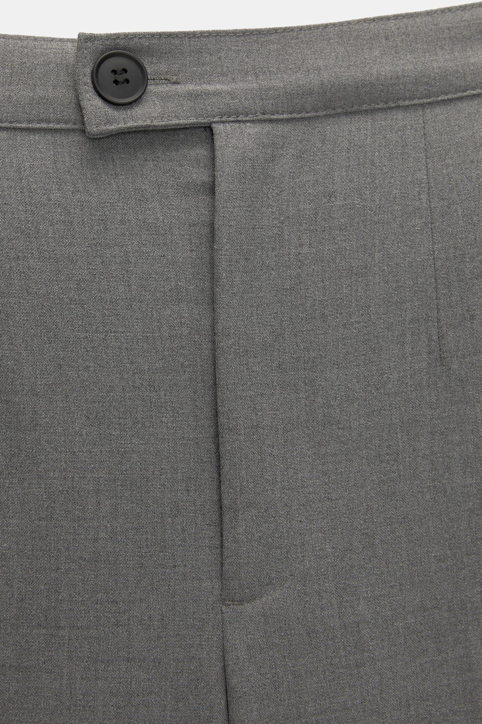 Straight-leg darted trousers — Medium grey