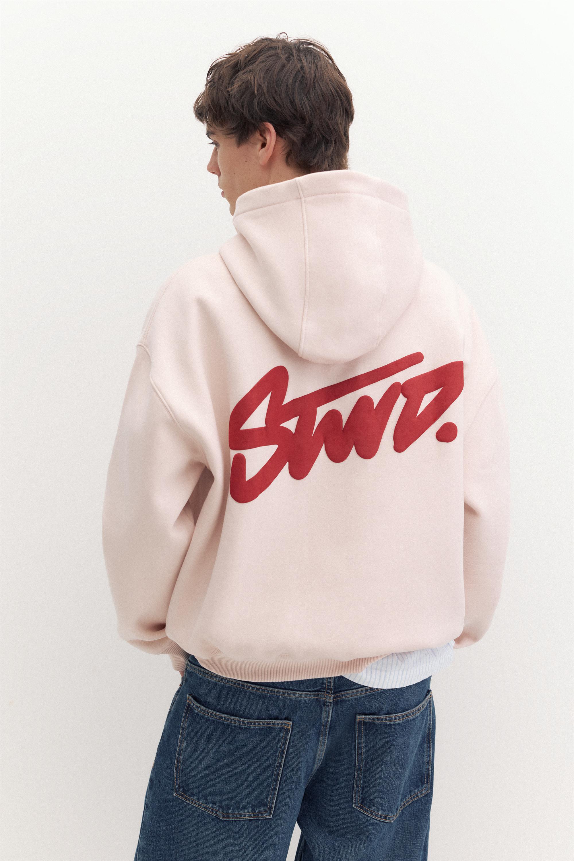 STWD logo boxy hoodie — Pink