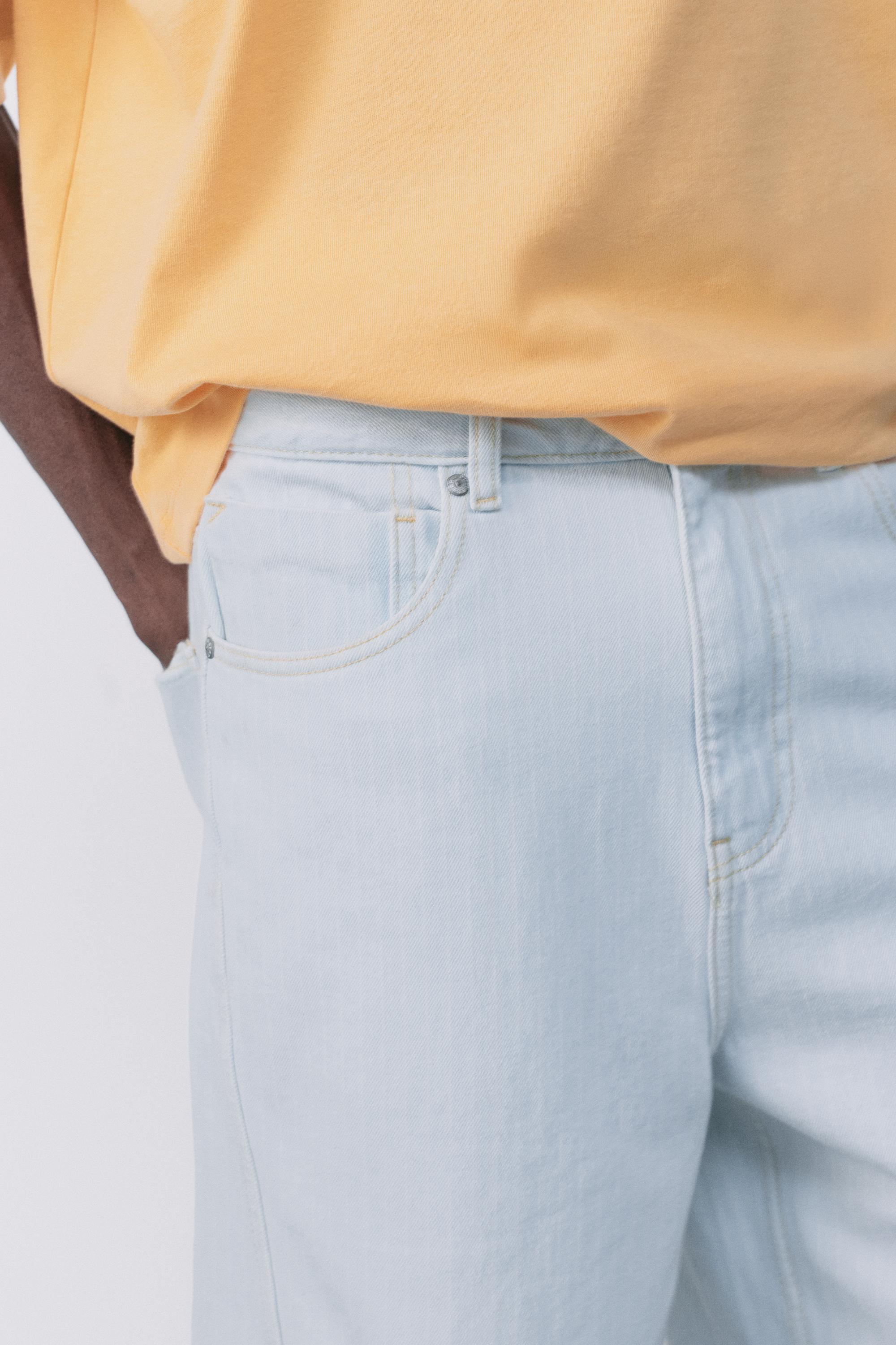 Relaxed-fit seam detail denim Bermuda shorts — Blue