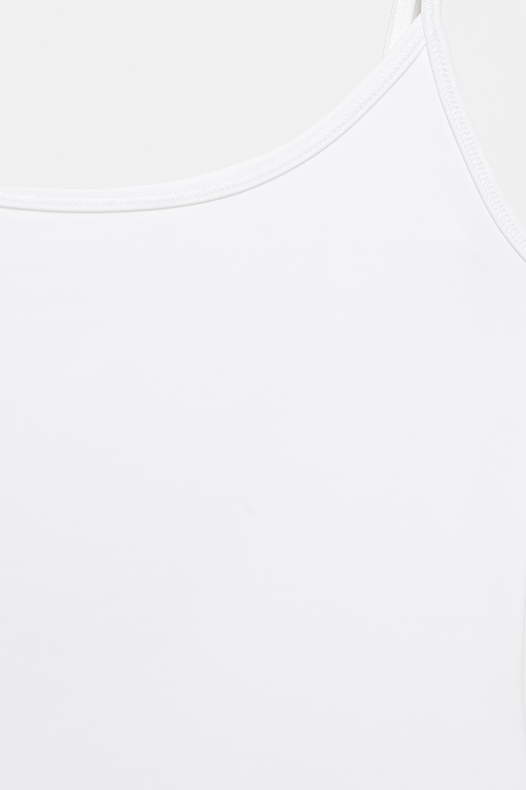 Polyamide bodysuit with thin straps — White