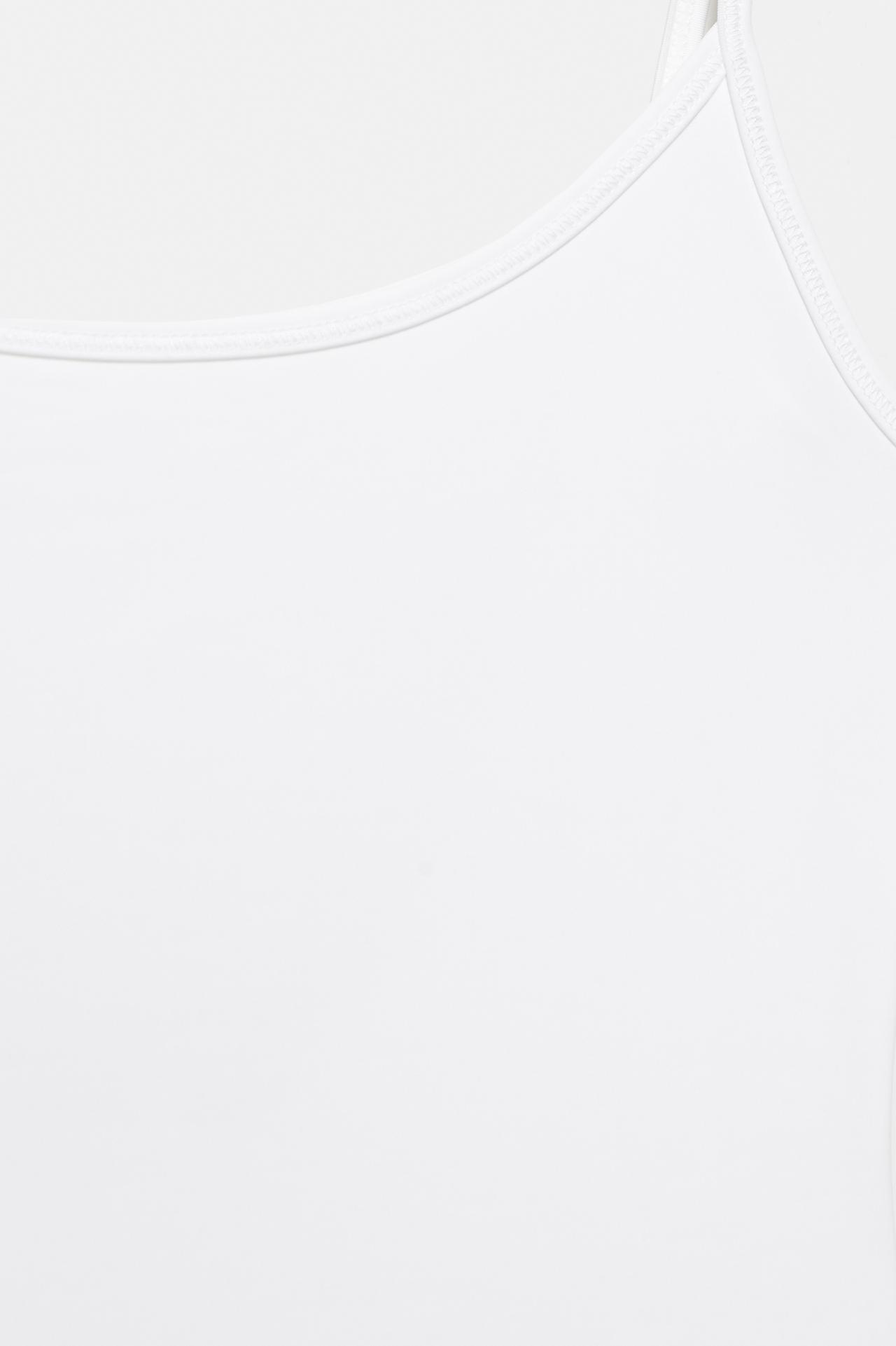 Polyamide bodysuit with thin straps — White
