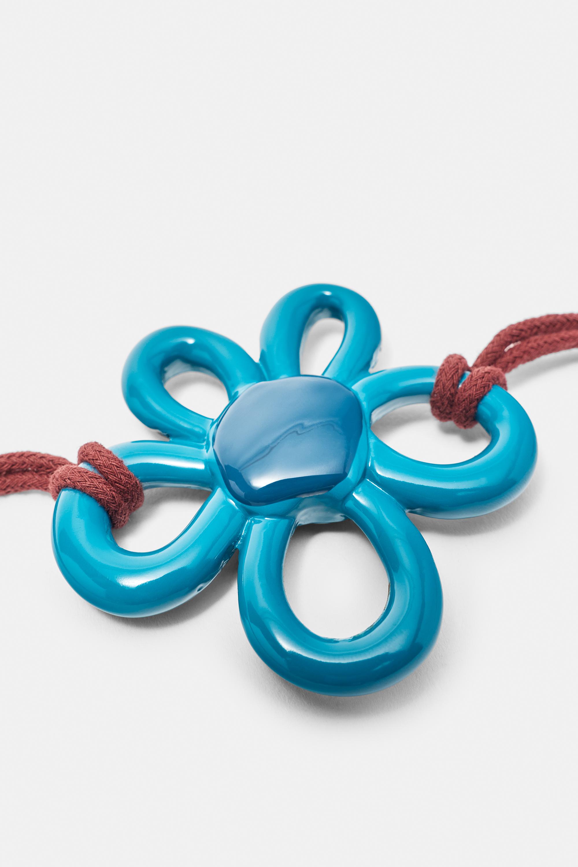 Floral cord belt — Maroon