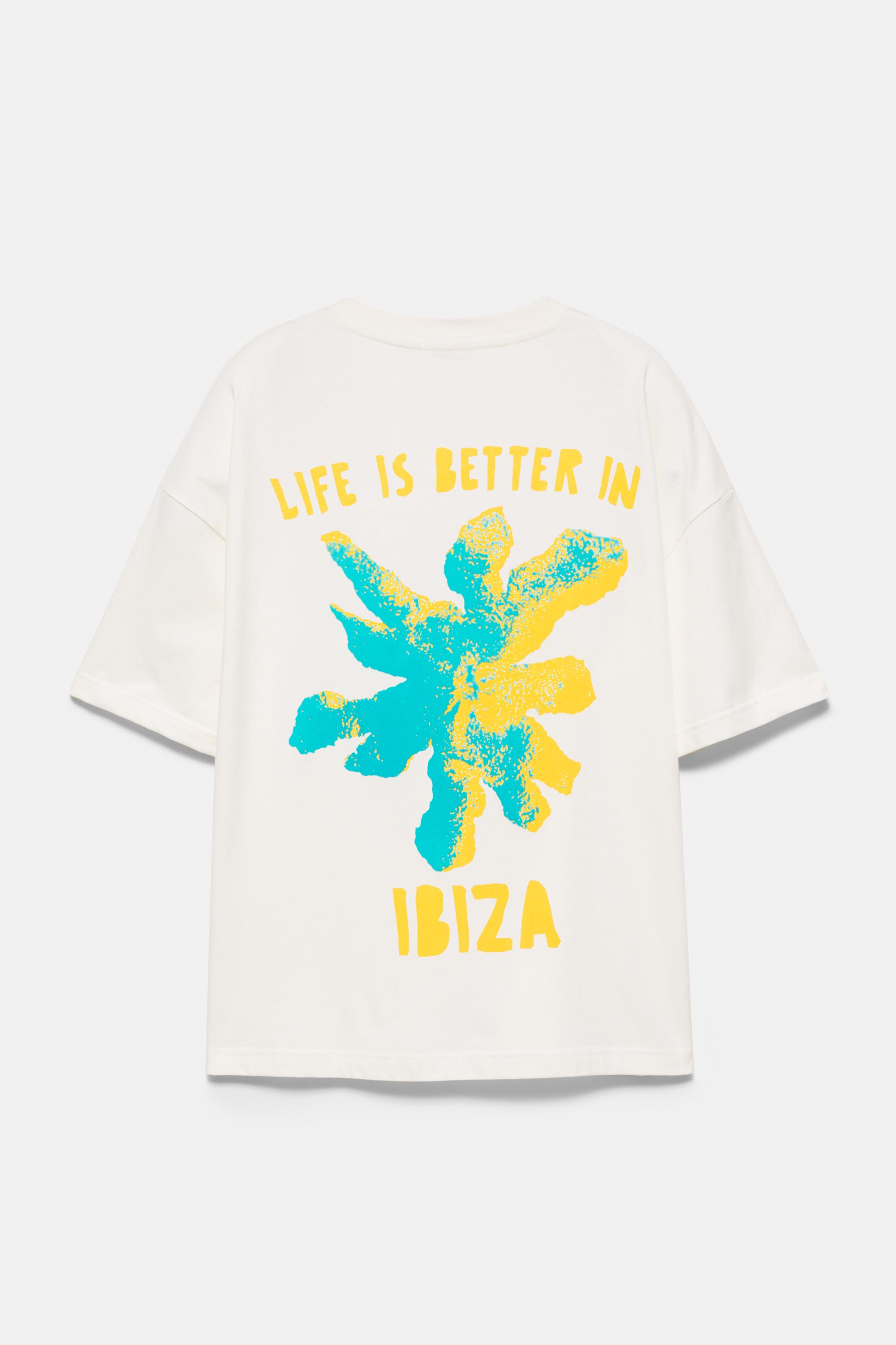 Ibiza graphic boxy-fit T-shirt — White