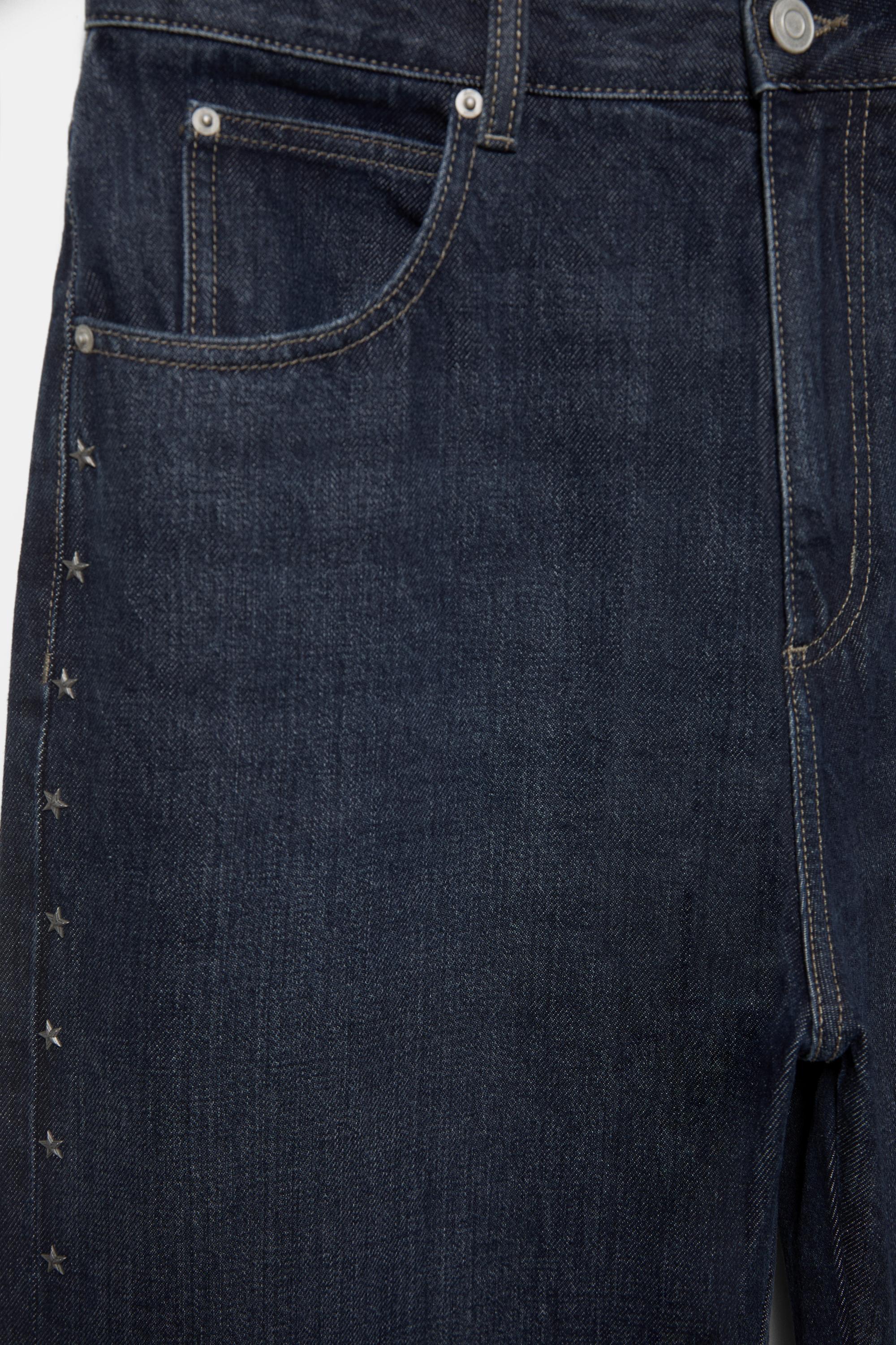 Yıldız detaylı baggy relaxed jean - Görsel 5