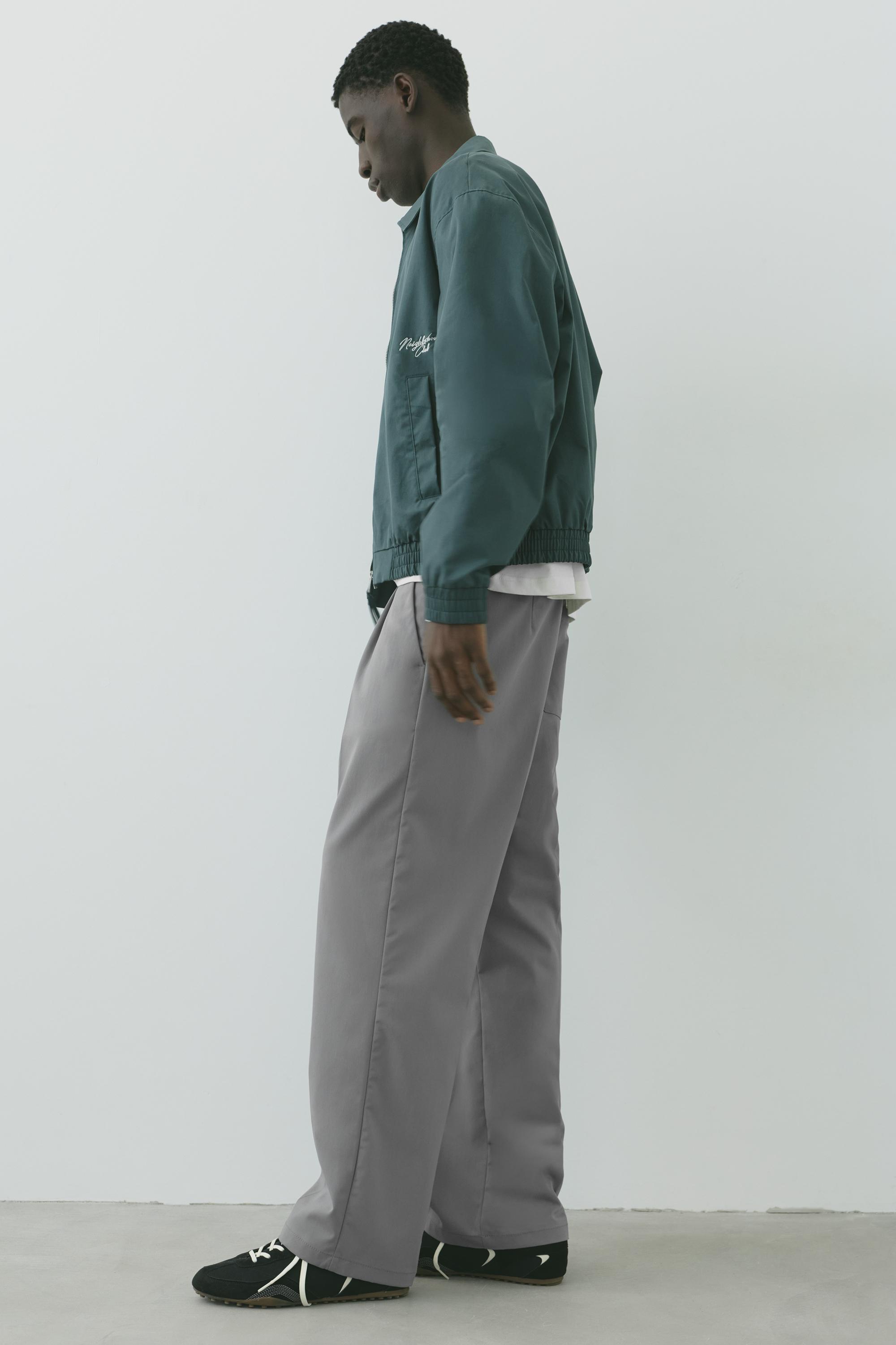 Wide-leg tailored trousers — Grey