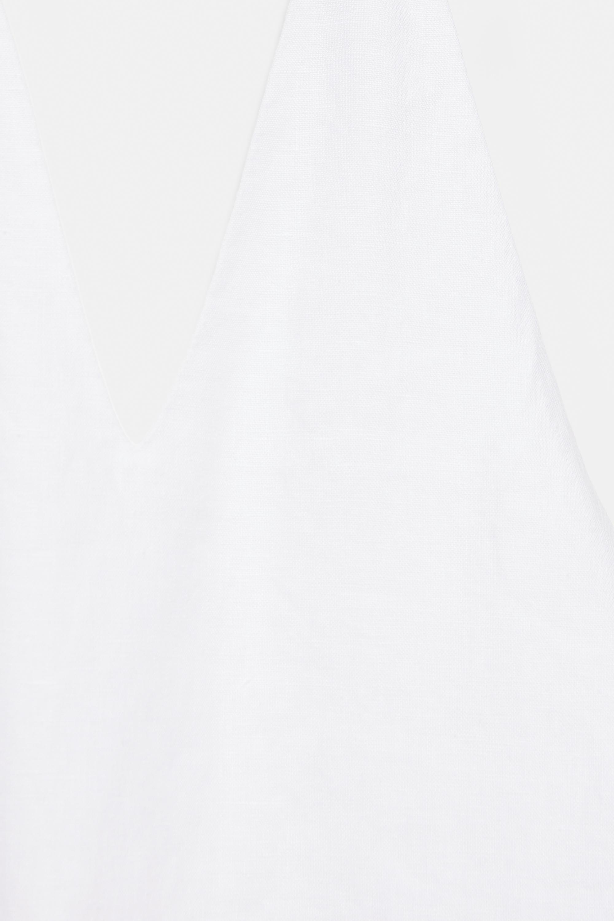 100% linen halter top — White