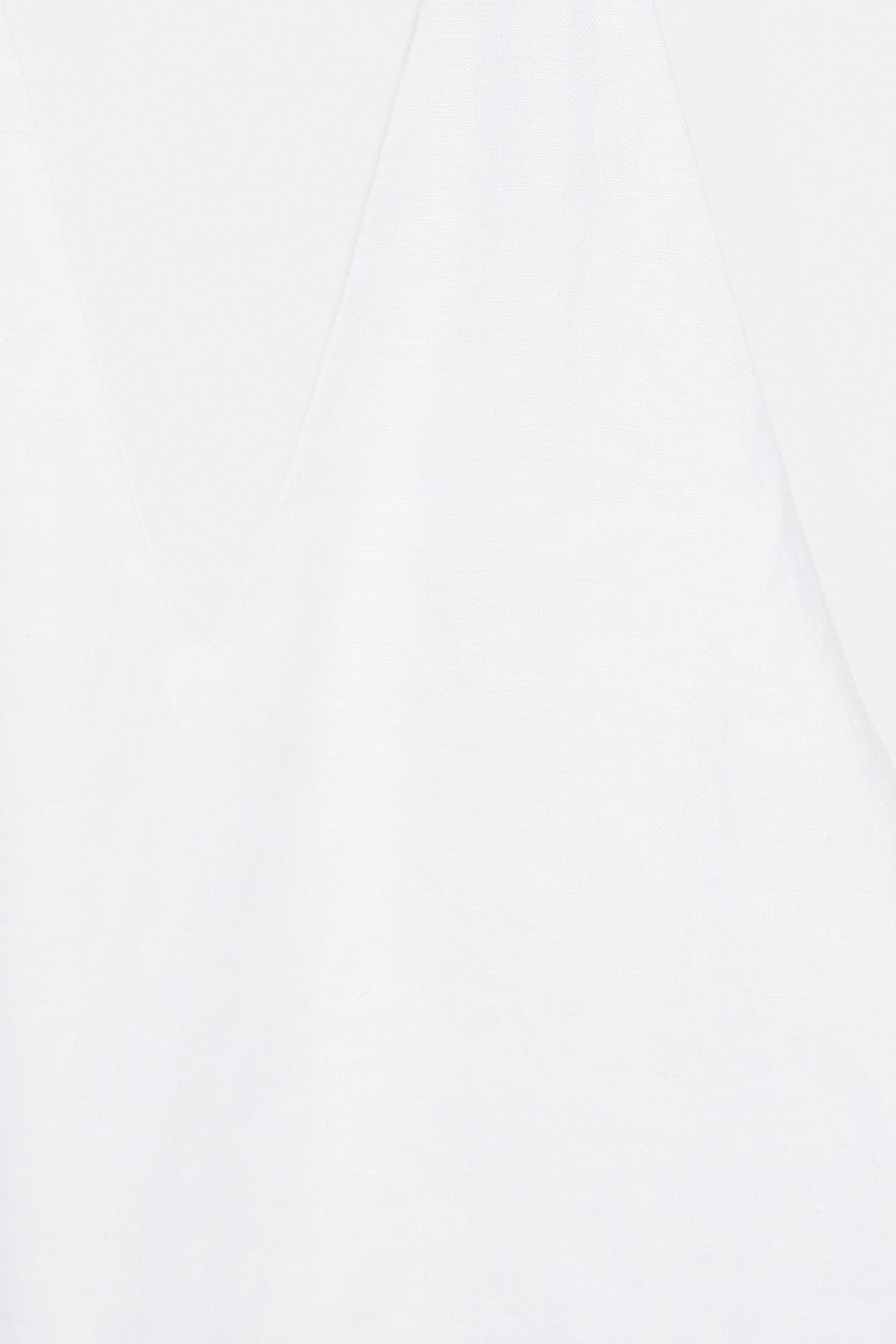 100% linen halter top — White