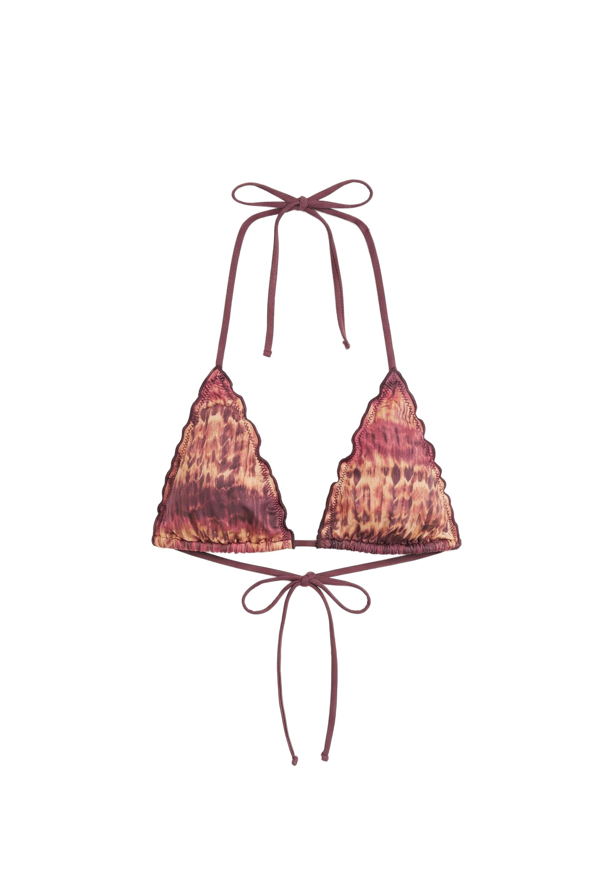 Tie-dye frill bikini top — Orange