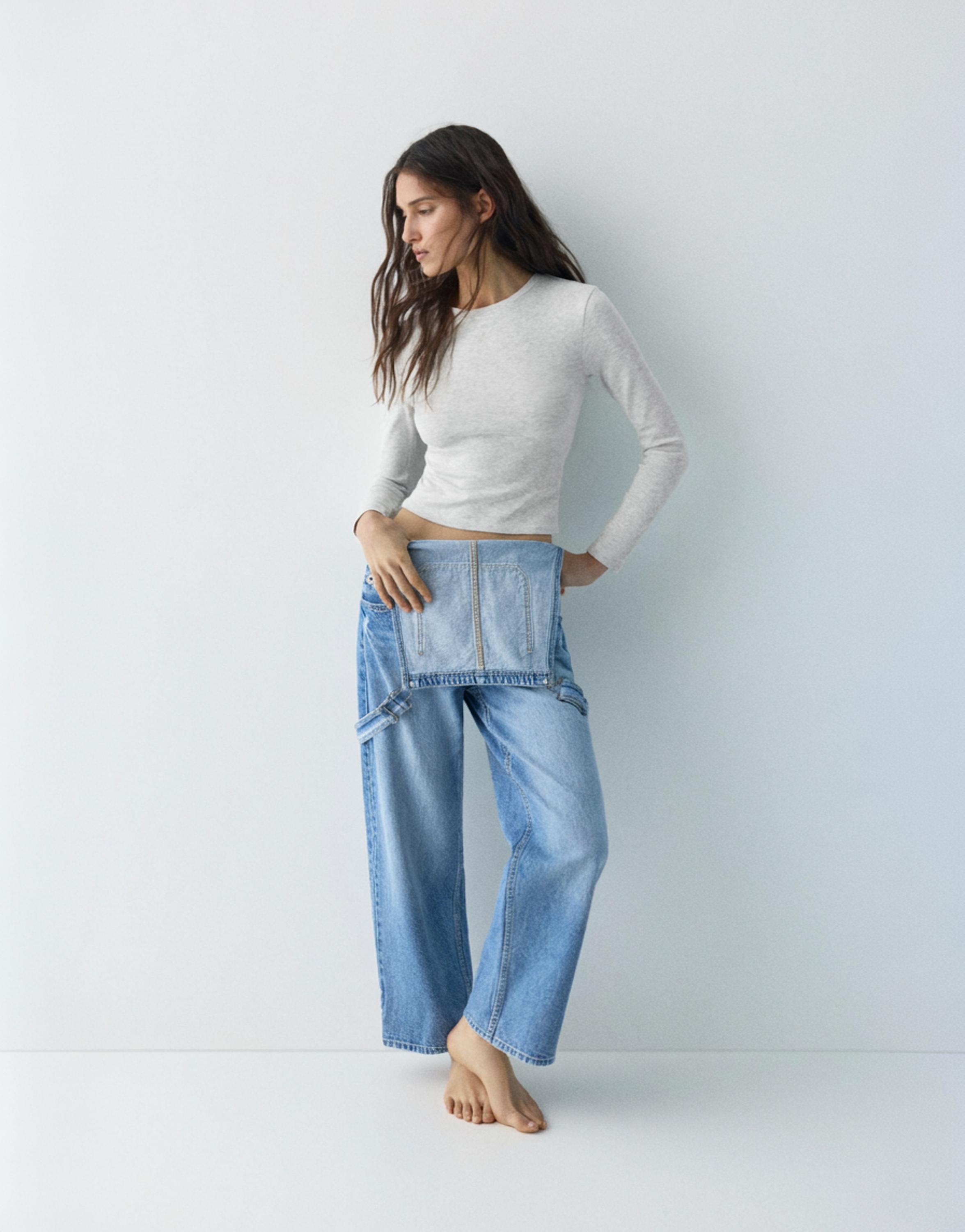 Vücuda oturan uzun kollu t-shirt - Görsel 44