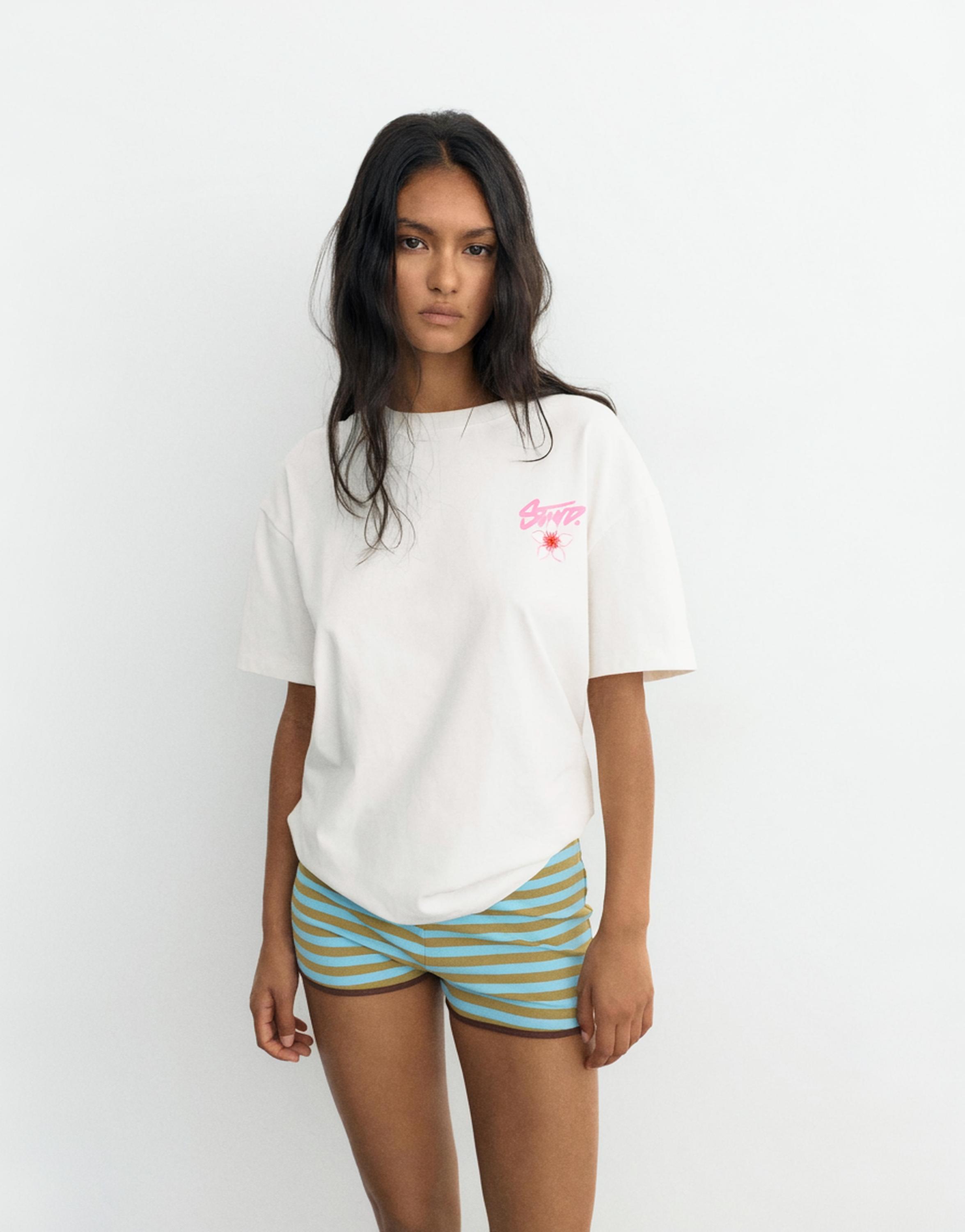 STWD flower T-shirt — Ice