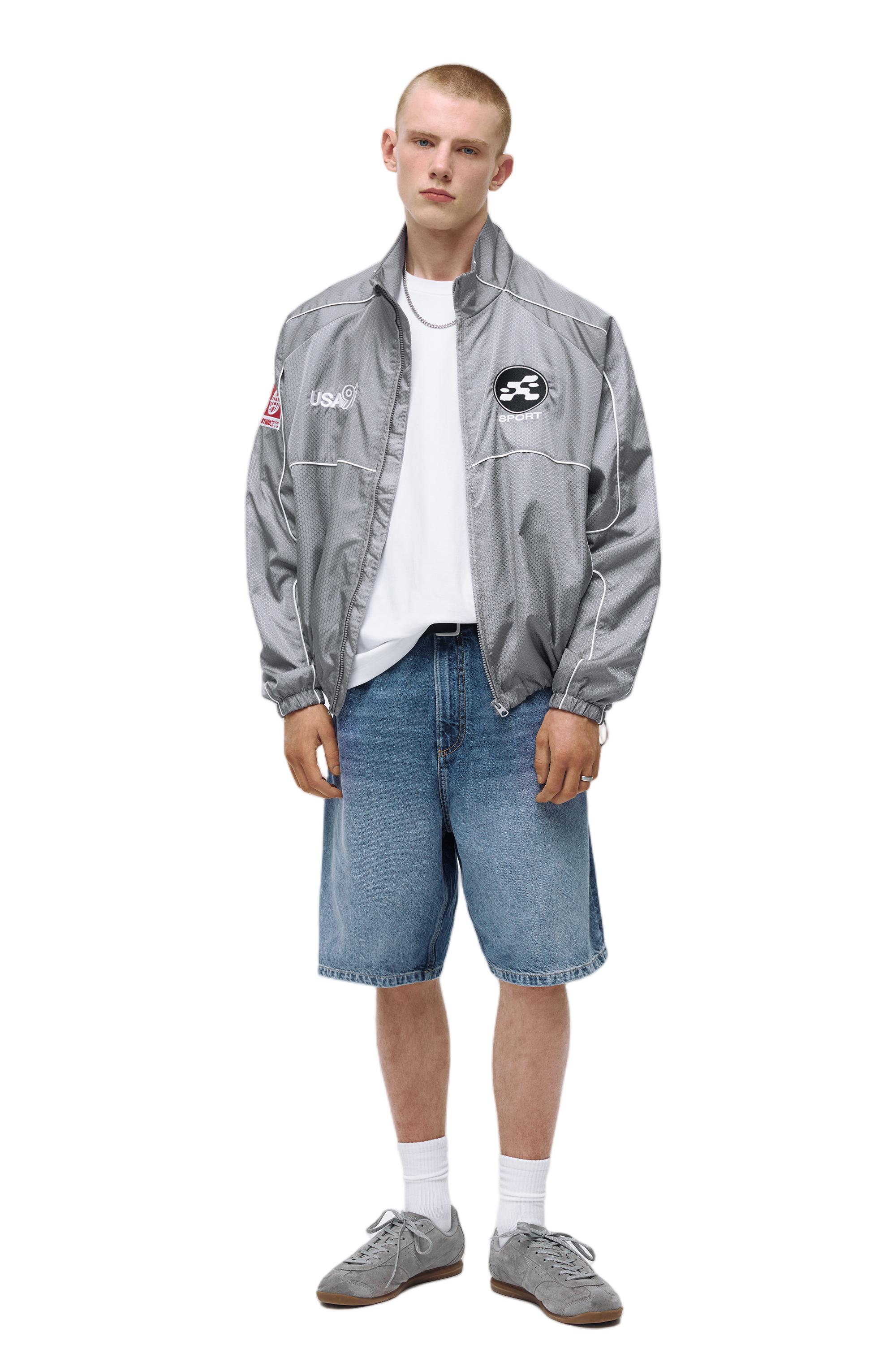 STWD contrast seam jacket — Medium grey