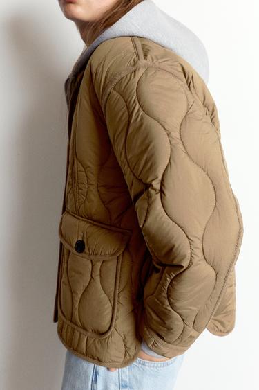 Puffer jacket with pockets — Dark khaki 3