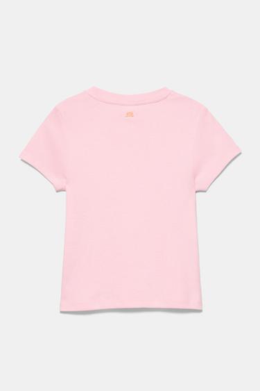 Pink hibiscus flower graphic T-shirt — Pale pink 7