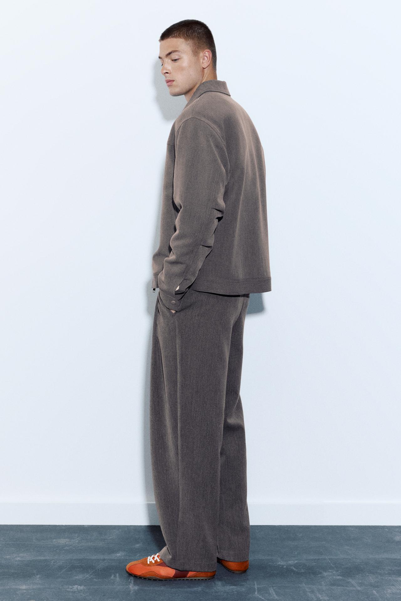Tailored fit jacket with zip — Anthracite grey