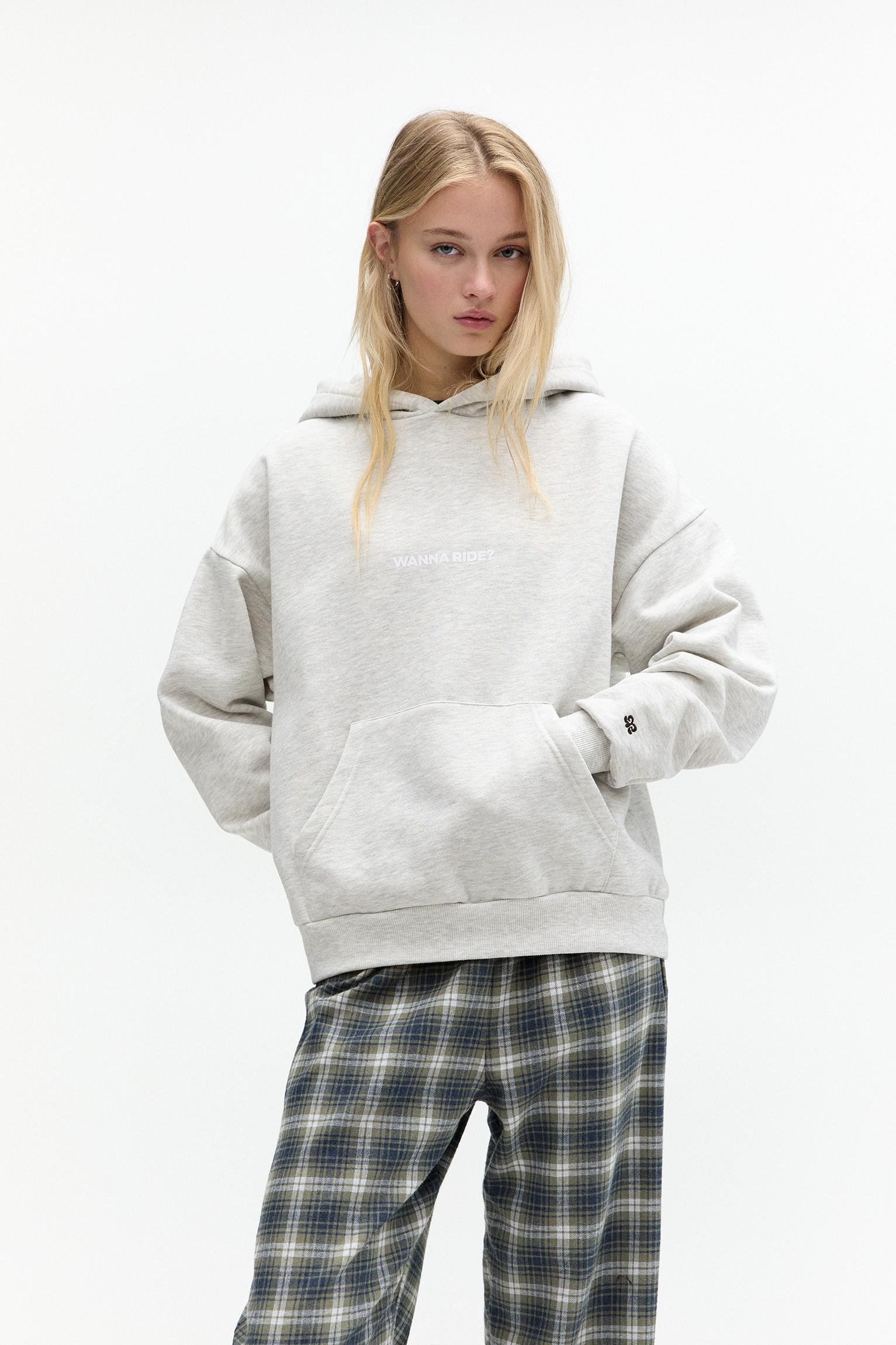 Pull and bear grey hoodie best sale