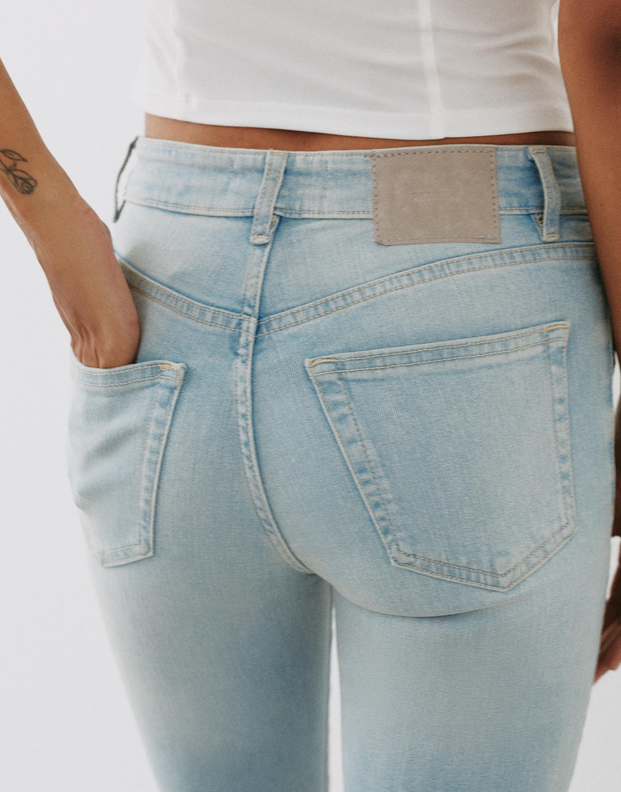 Skinny flared jeans — Sky blue