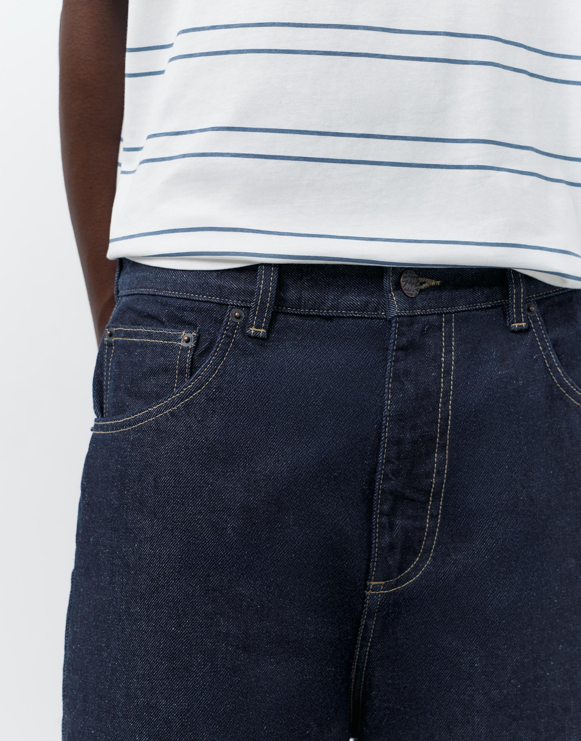 Baggy denim Bermuda shorts — Navy