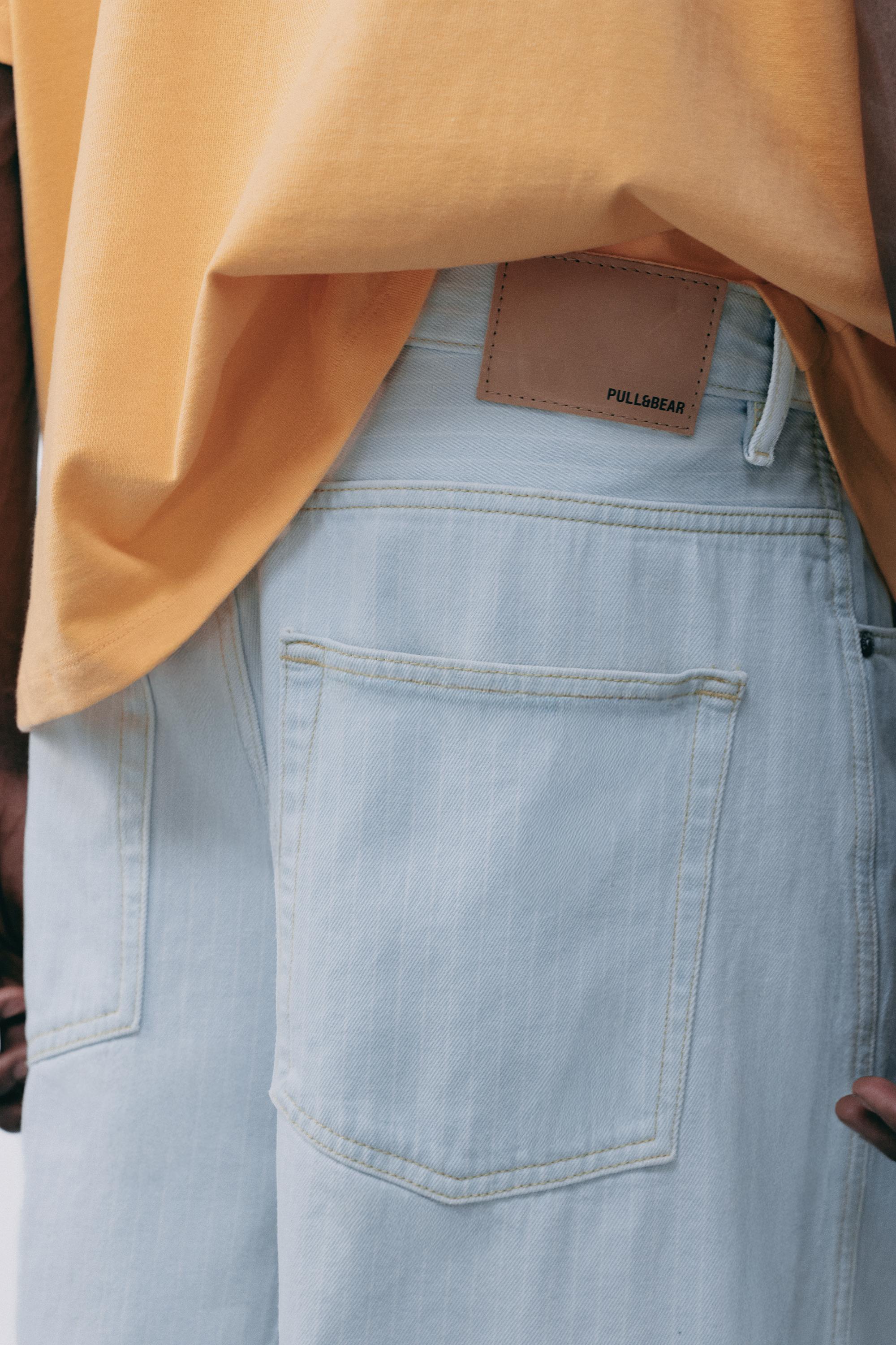 Relaxed-fit seam detail denim Bermuda shorts — Blue