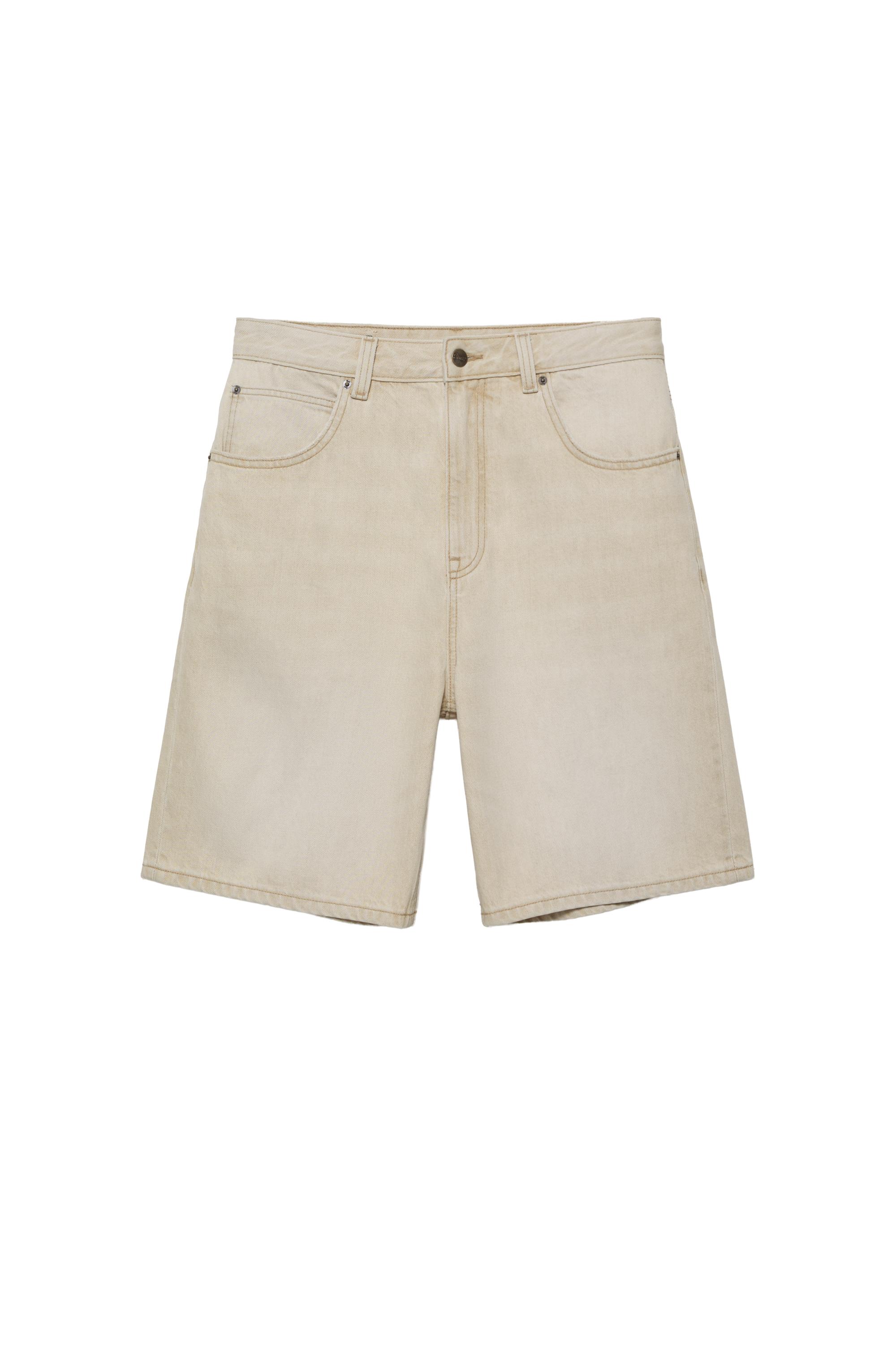 Baggy relaxed fit denim bermuda - Görsel 2