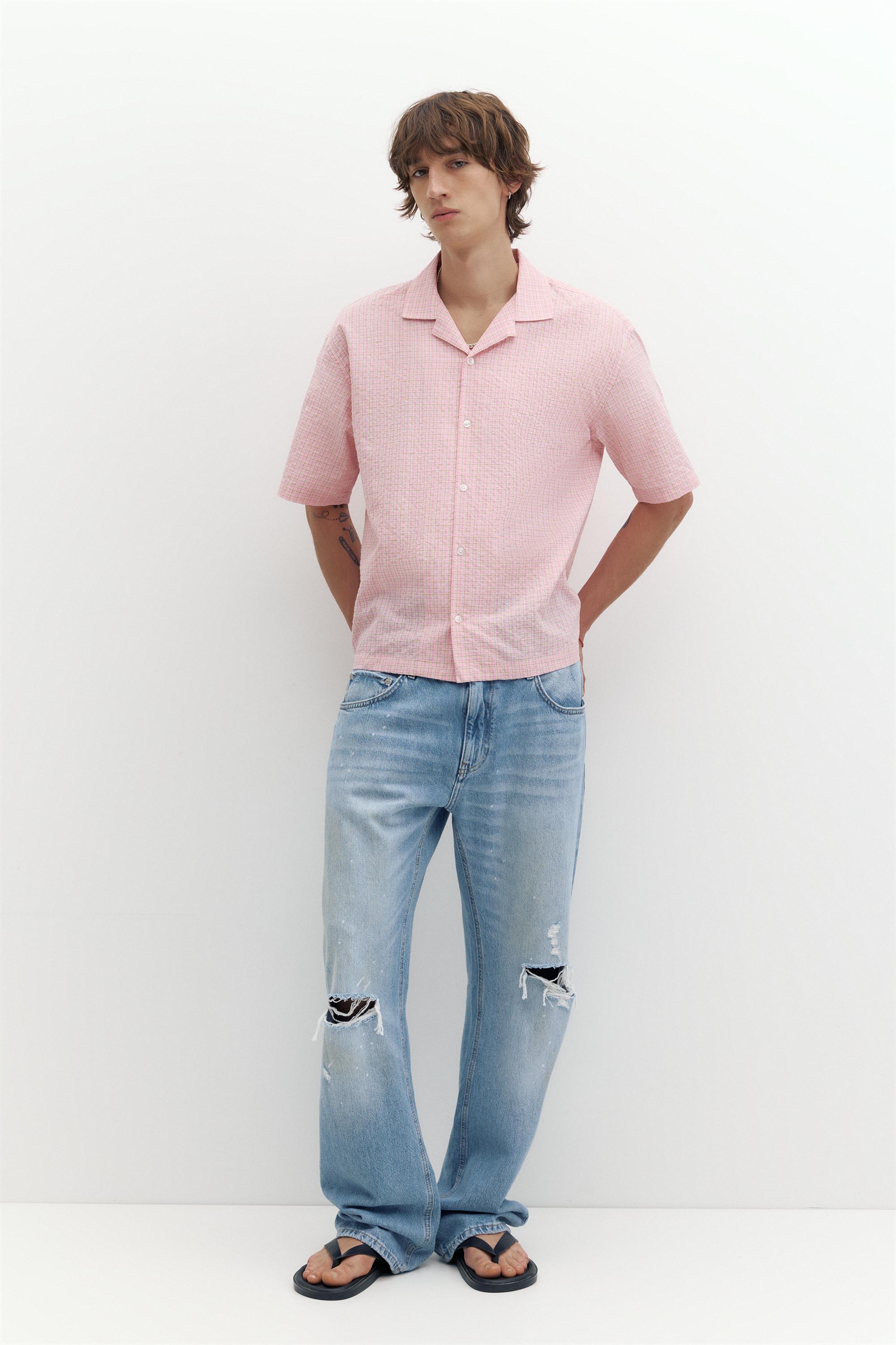Short sleeve check shirt — Pink